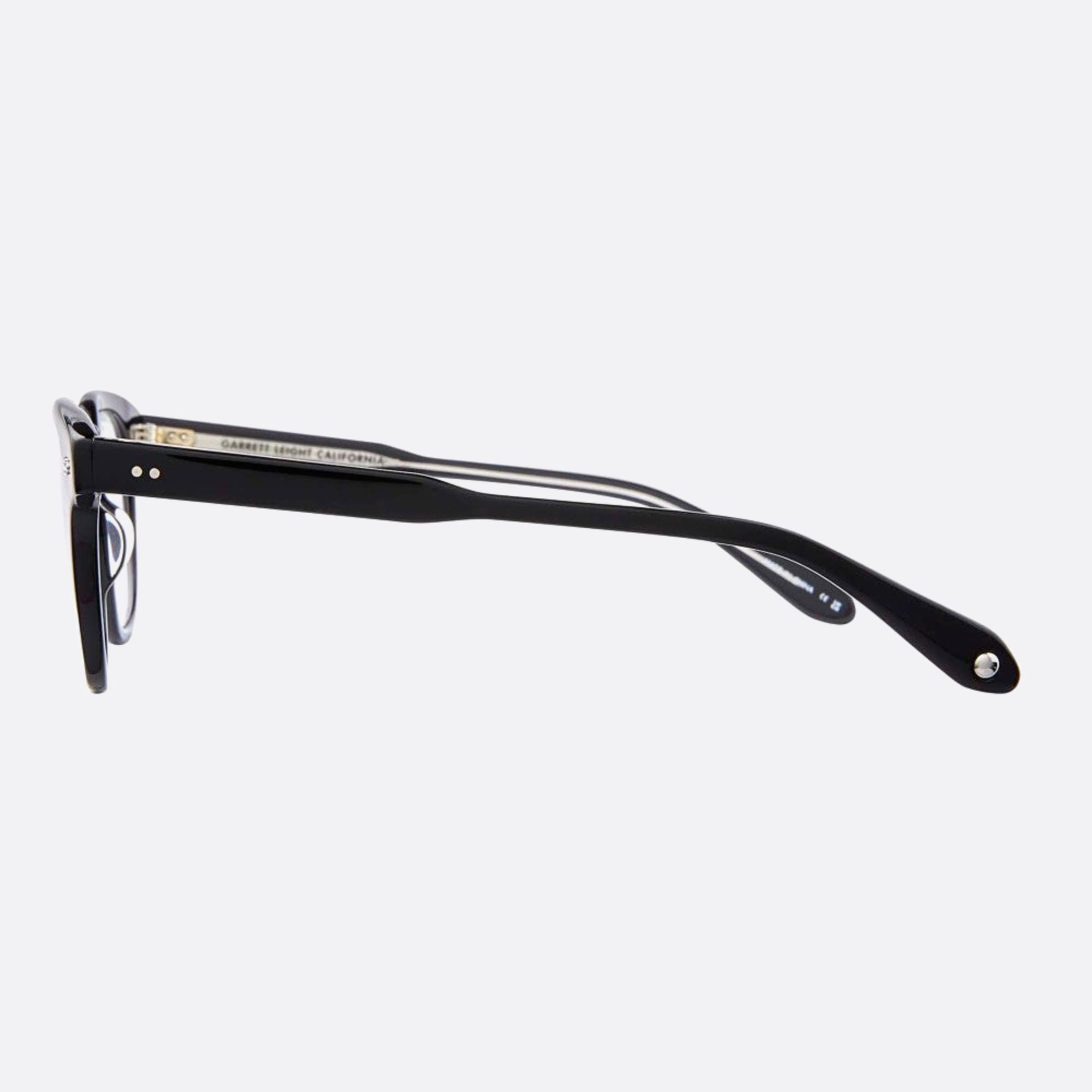 Garrett 47mm Leight Sherwood Black Squared Unisex Eyeglasses - Detail View