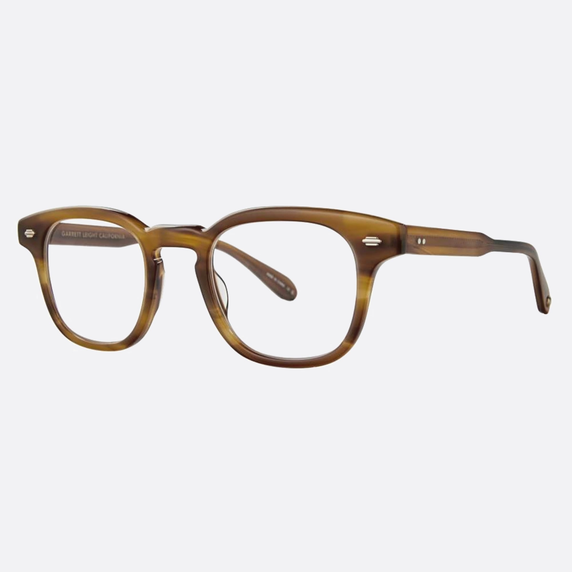 Garrett 47mm Leight Sherwood Brown Squared Unisex Eyeglasses - Side View