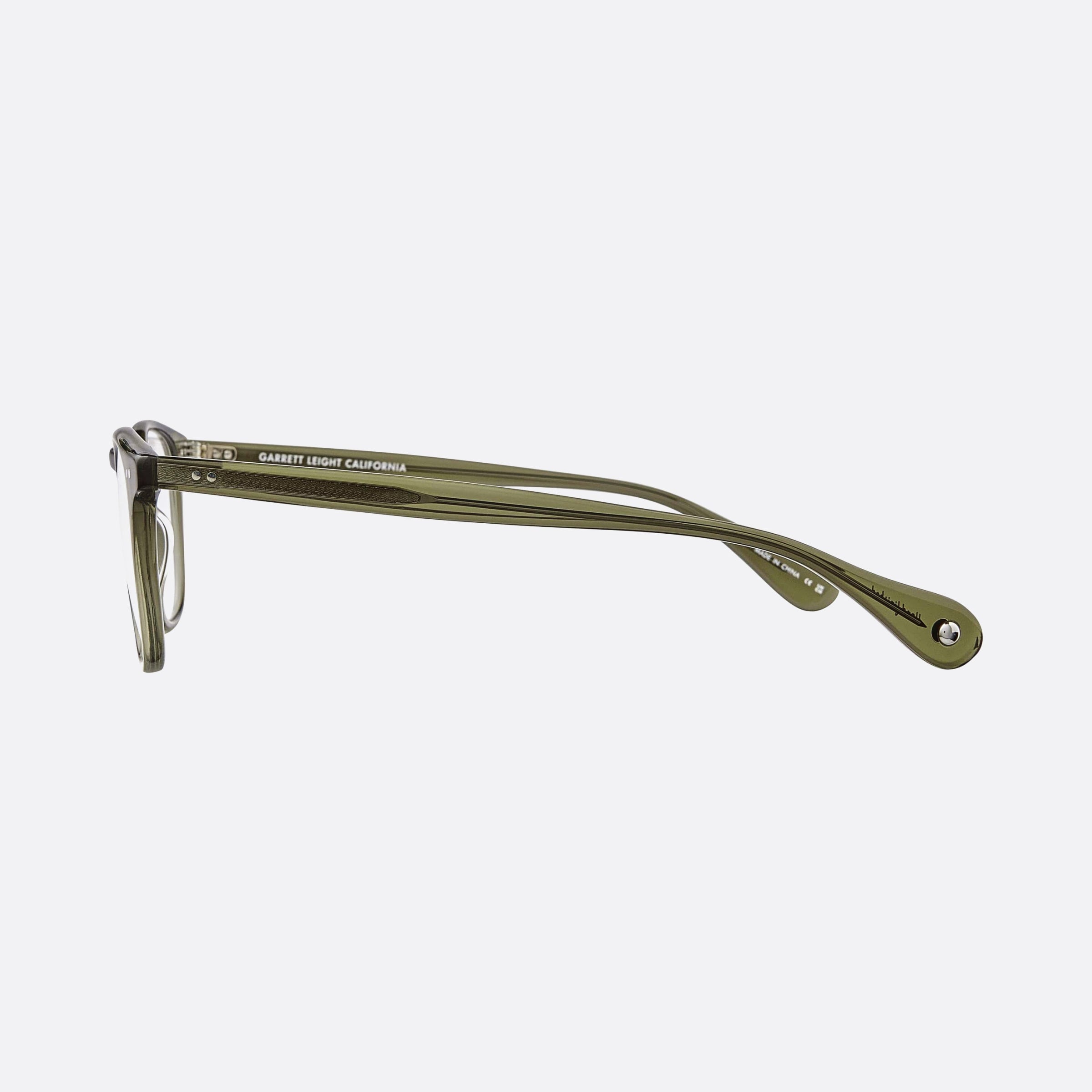 Garrett 47mm Leight Wilshire Wil Green Squared Unisex Eyeglasses - Detail View