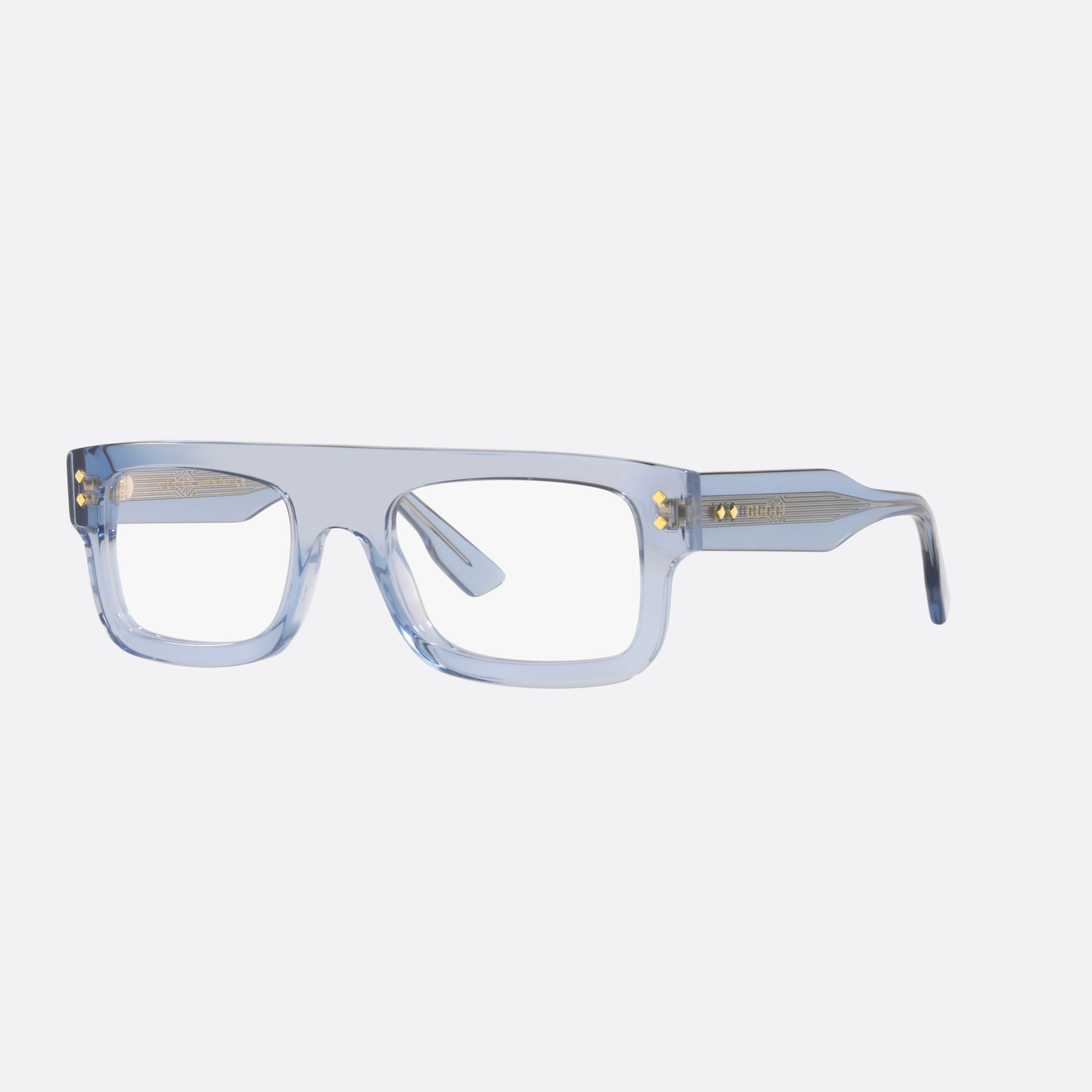 Gucci 52mm Gc001830 Blue Rectangular Man Eyeglasses - Main View