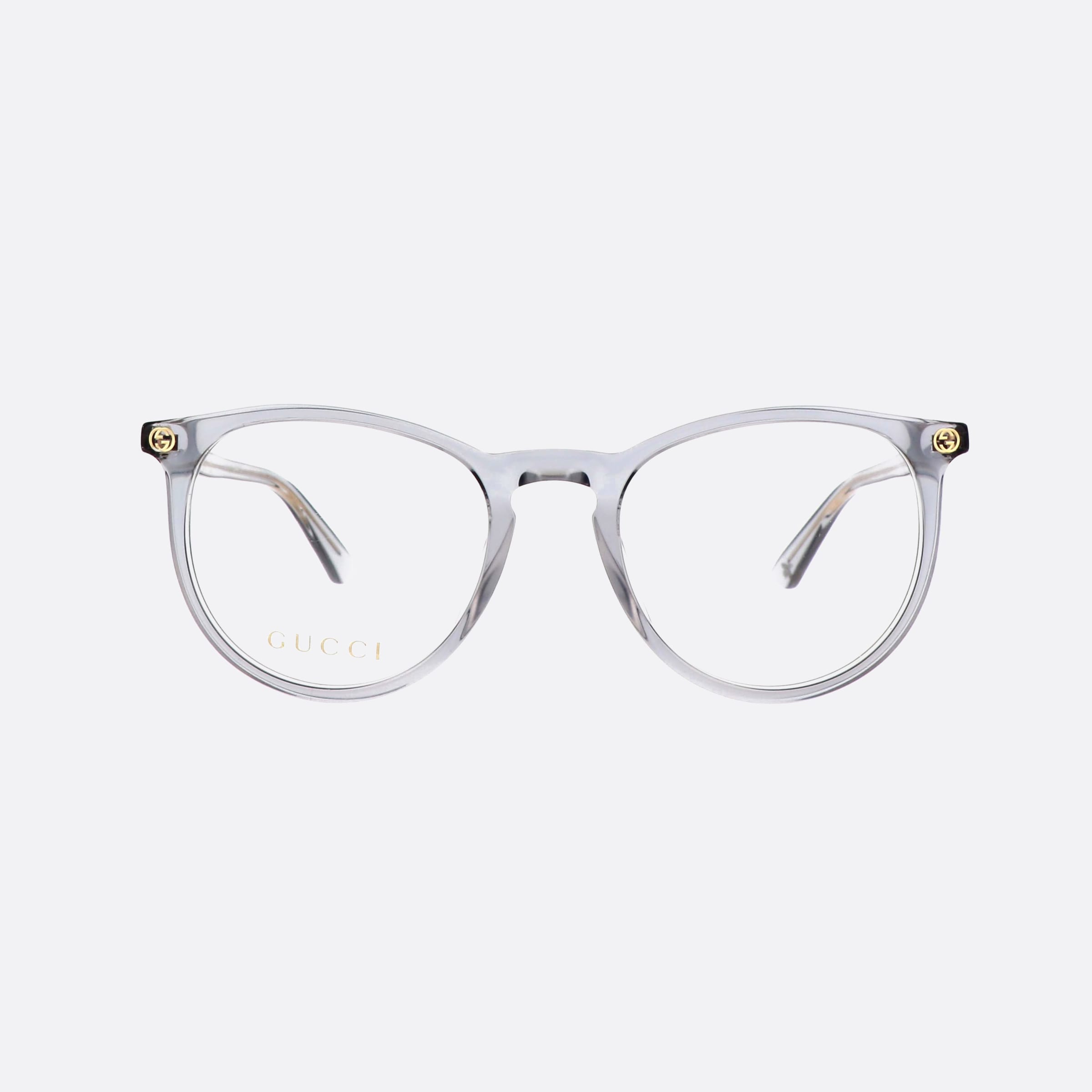 Gucci 50mm Logo Blue Oval Woman Eyeglasses - Side View