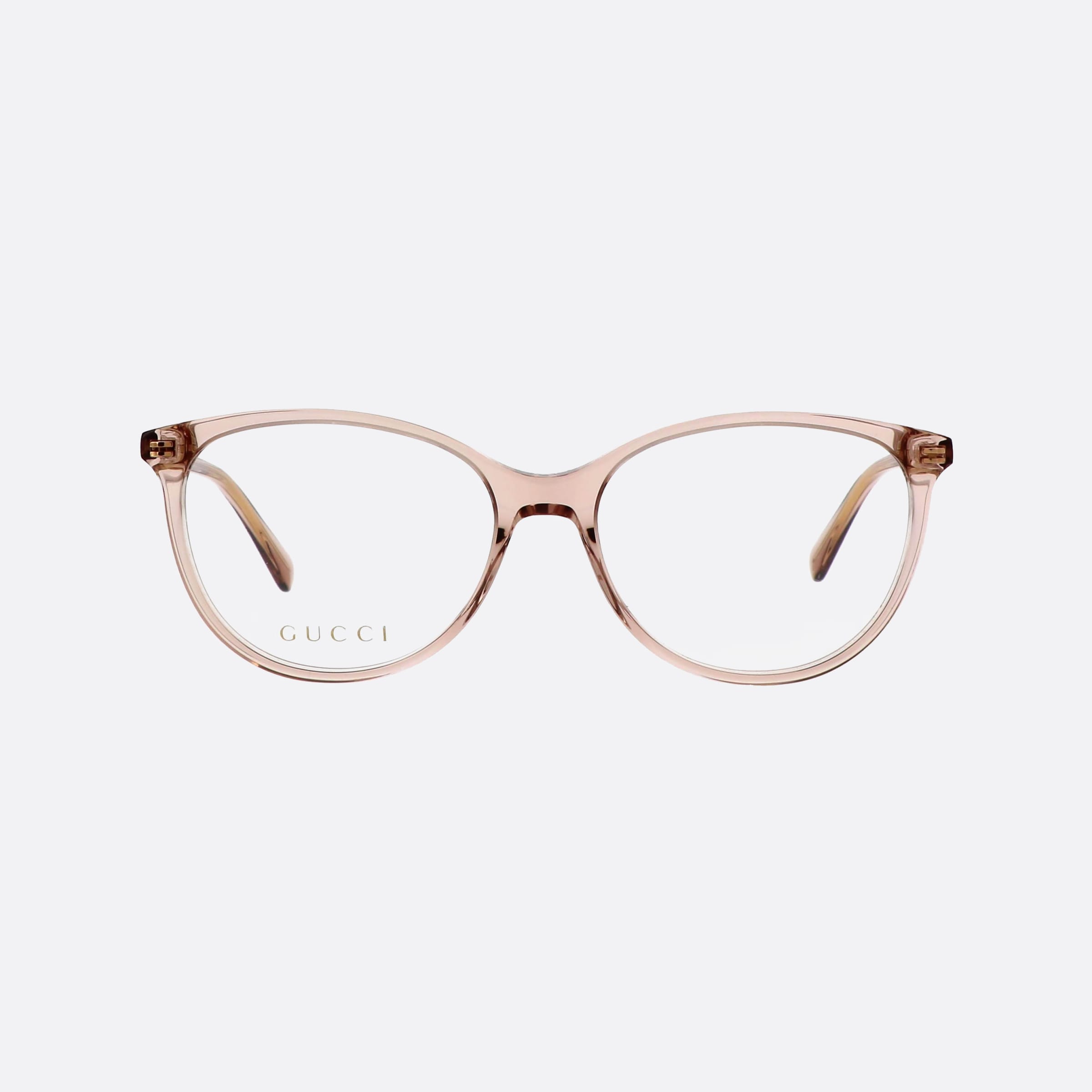 Gucci 53mm Logo Lbw Brown Squared Woman Eyeglasses - Side View