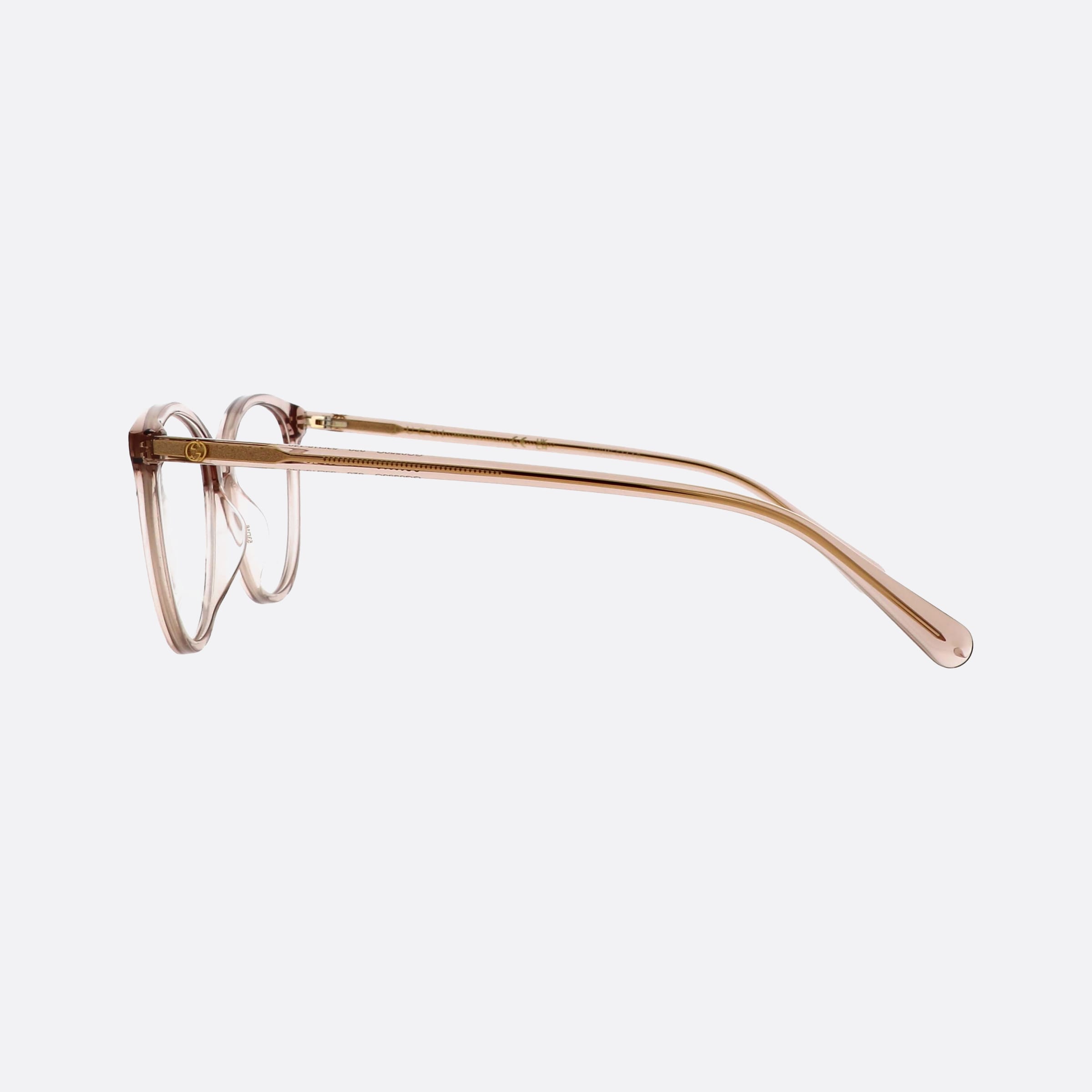 Gucci 53mm Logo Lbw Brown Squared Woman Eyeglasses - Detail View