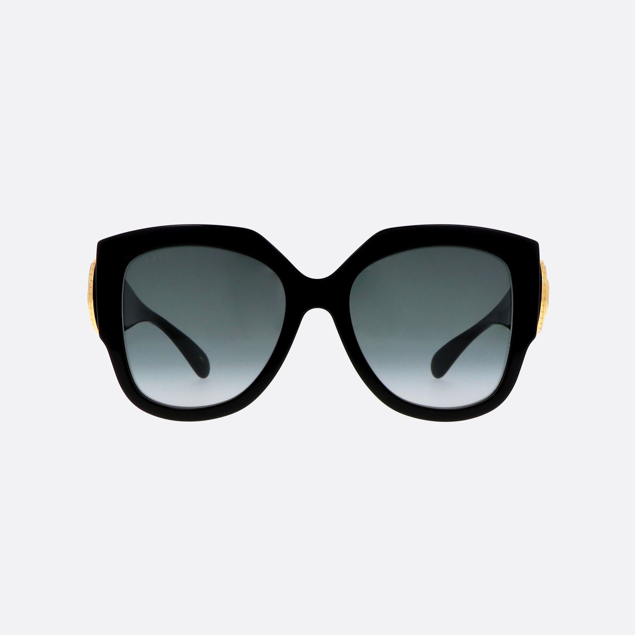 Gucci 54mm Logo Black Squared Woman Sunglasses - Side View