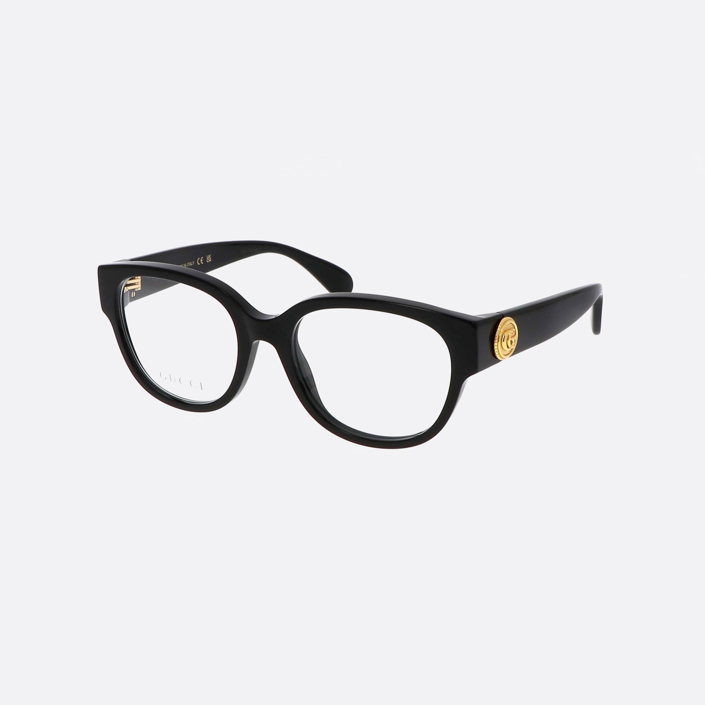 Gucci 53mm Logo Black Round Woman Eyeglasses - Main View