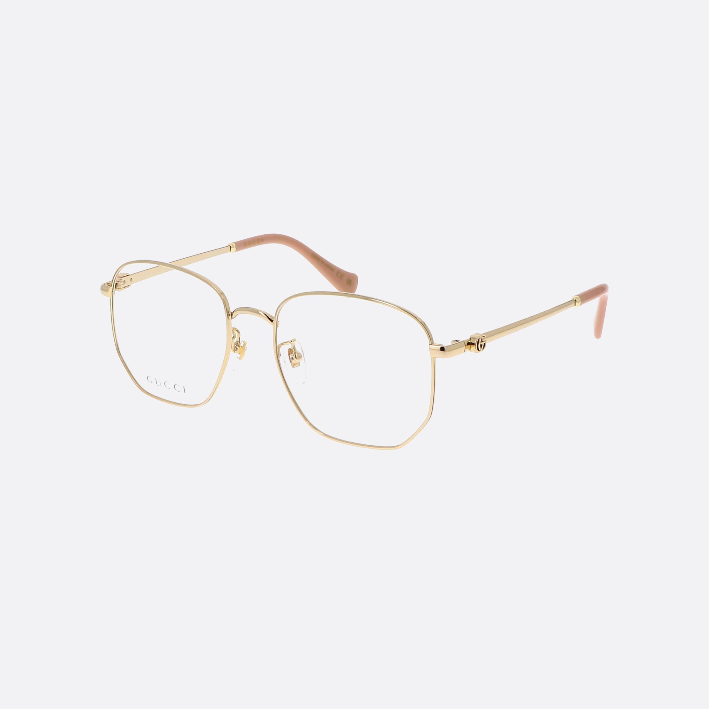 Gucci 54mm Logo Gg1420ok Gold Geometric Woman Eyeglasses - Main View
