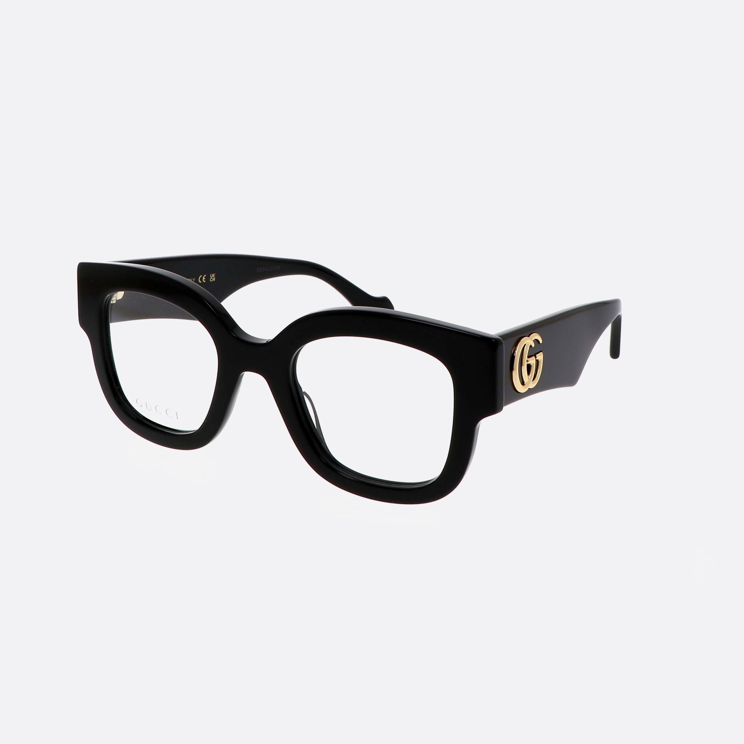 Gucci 50mm Logo Black Squared Woman Eyeglasses - Main View