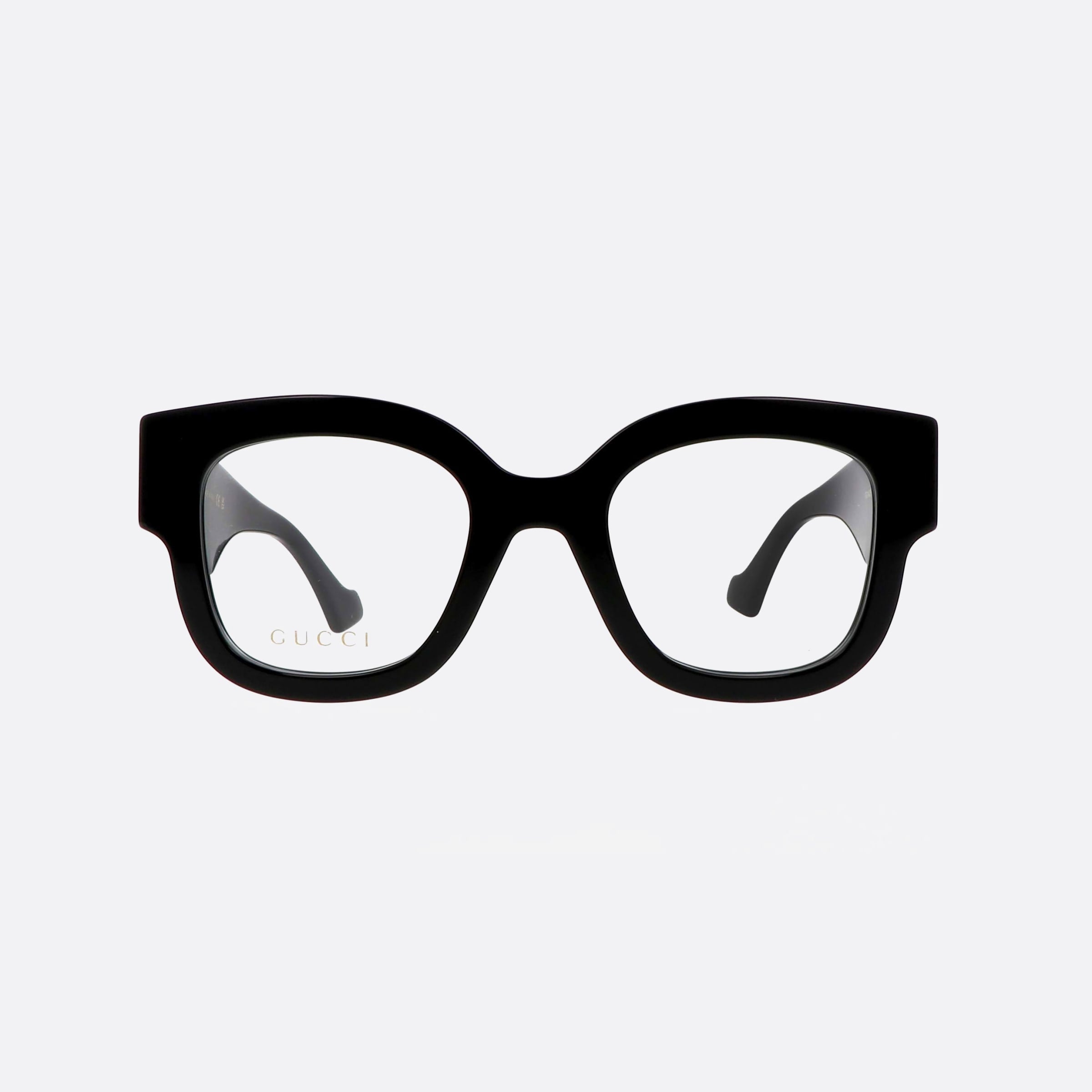 Gucci 50mm Logo Black Squared Woman Eyeglasses - Side View