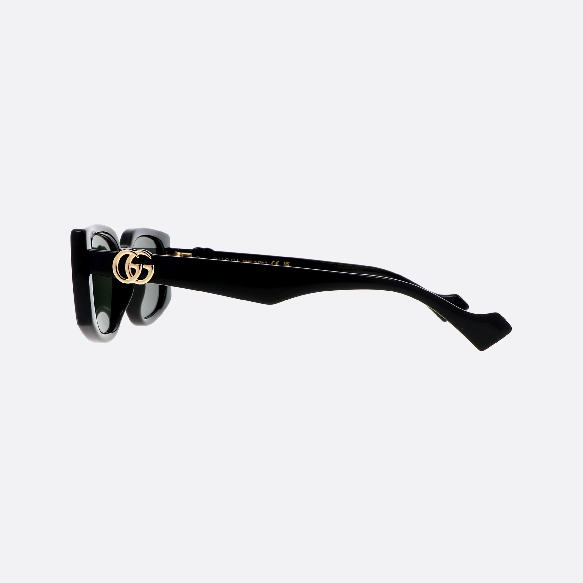 Gucci 55mm Logo Black Squared Woman Sunglasses - Detail View