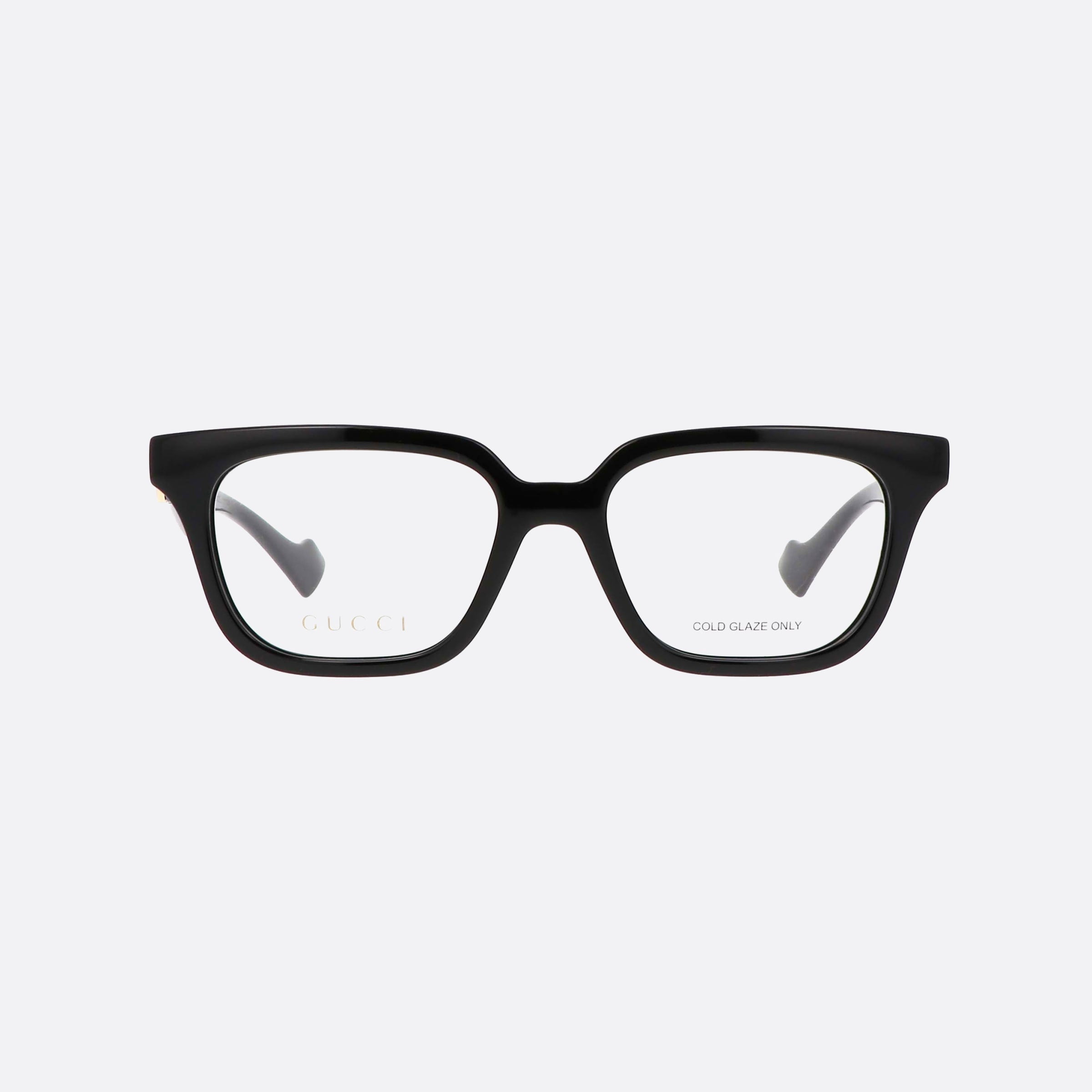 Gucci 51mm Logo Black Squared Woman Eyeglasses - Side View