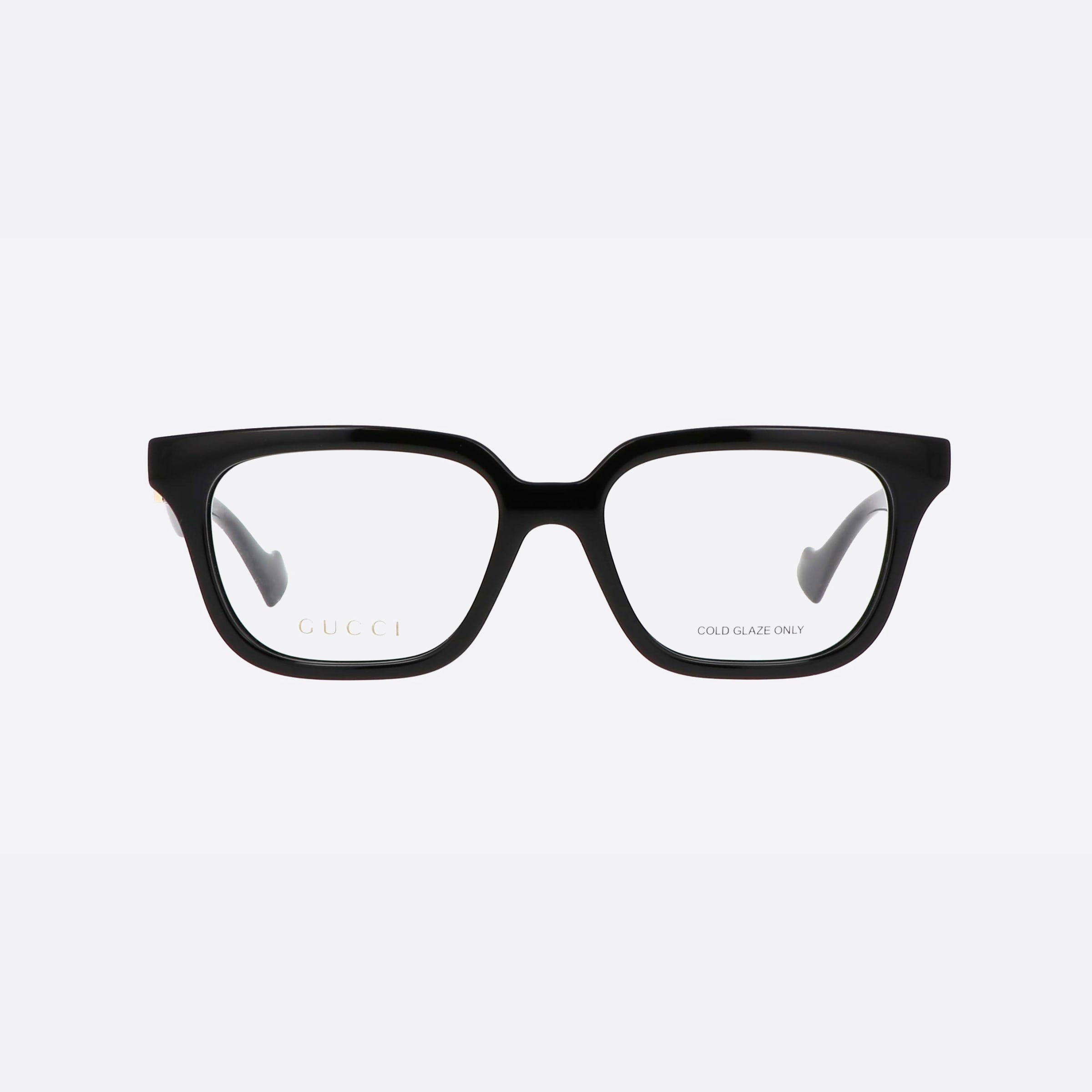 Gucci 53mm Logo Black Squared Woman Eyeglasses - Side View