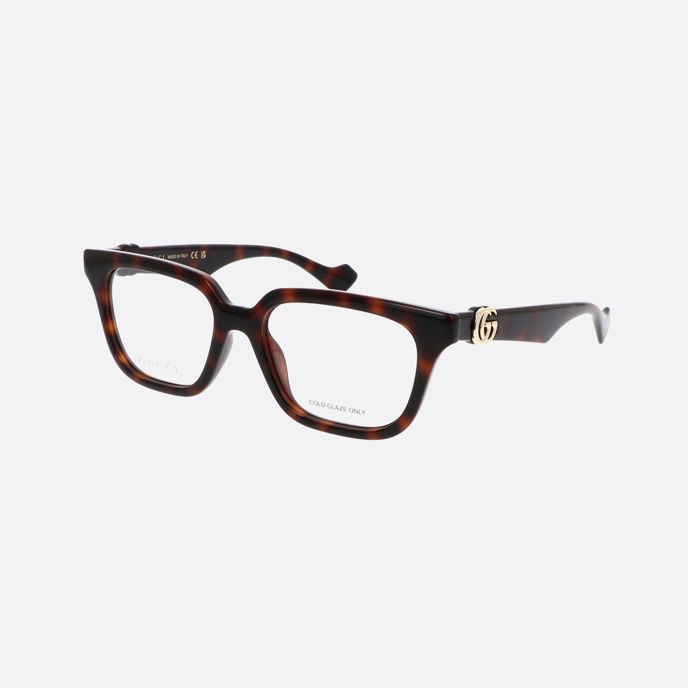 Gucci 53mm Logo Havana Squared Woman Eyeglasses - Main View
