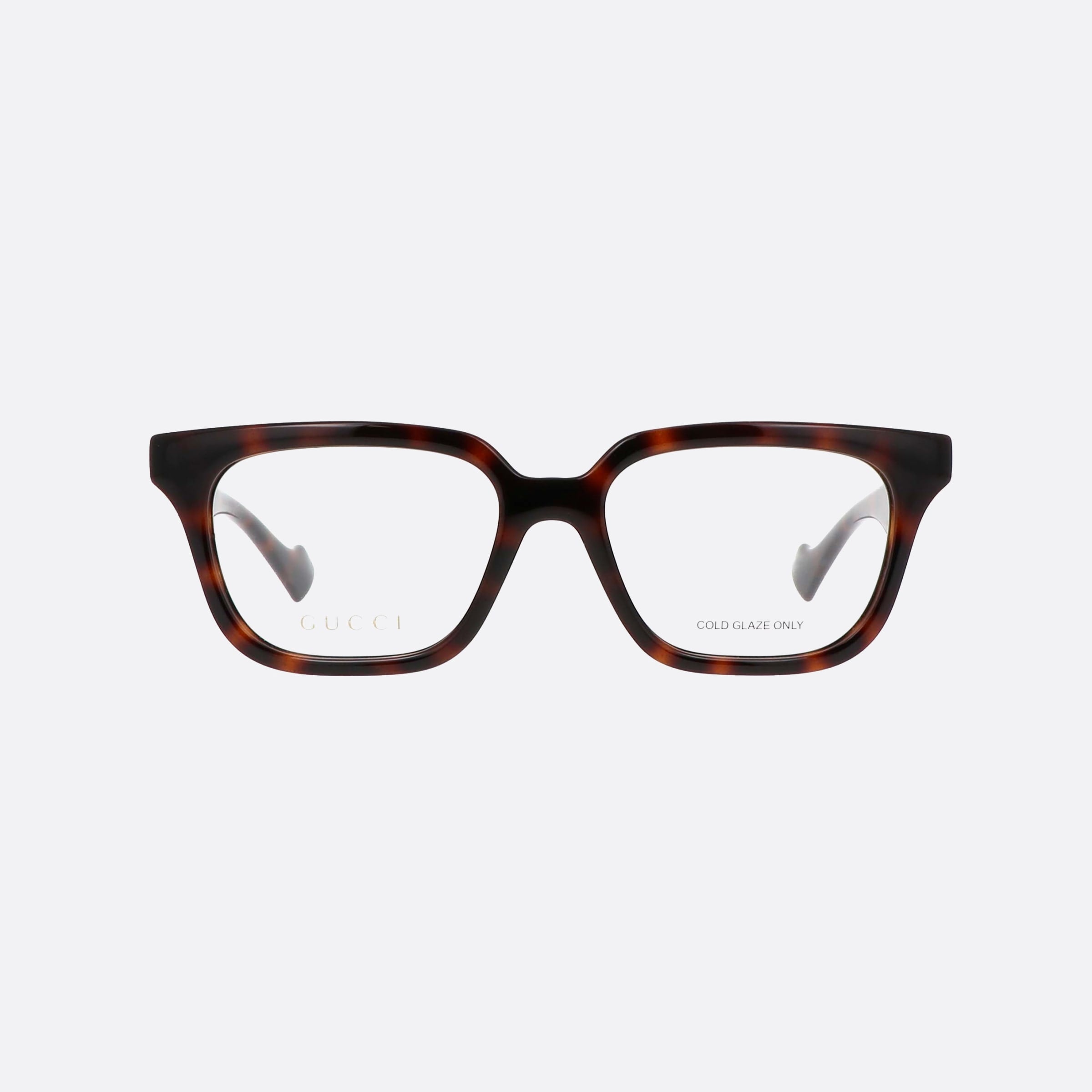 Gucci 53mm Logo Havana Squared Woman Eyeglasses - Side View
