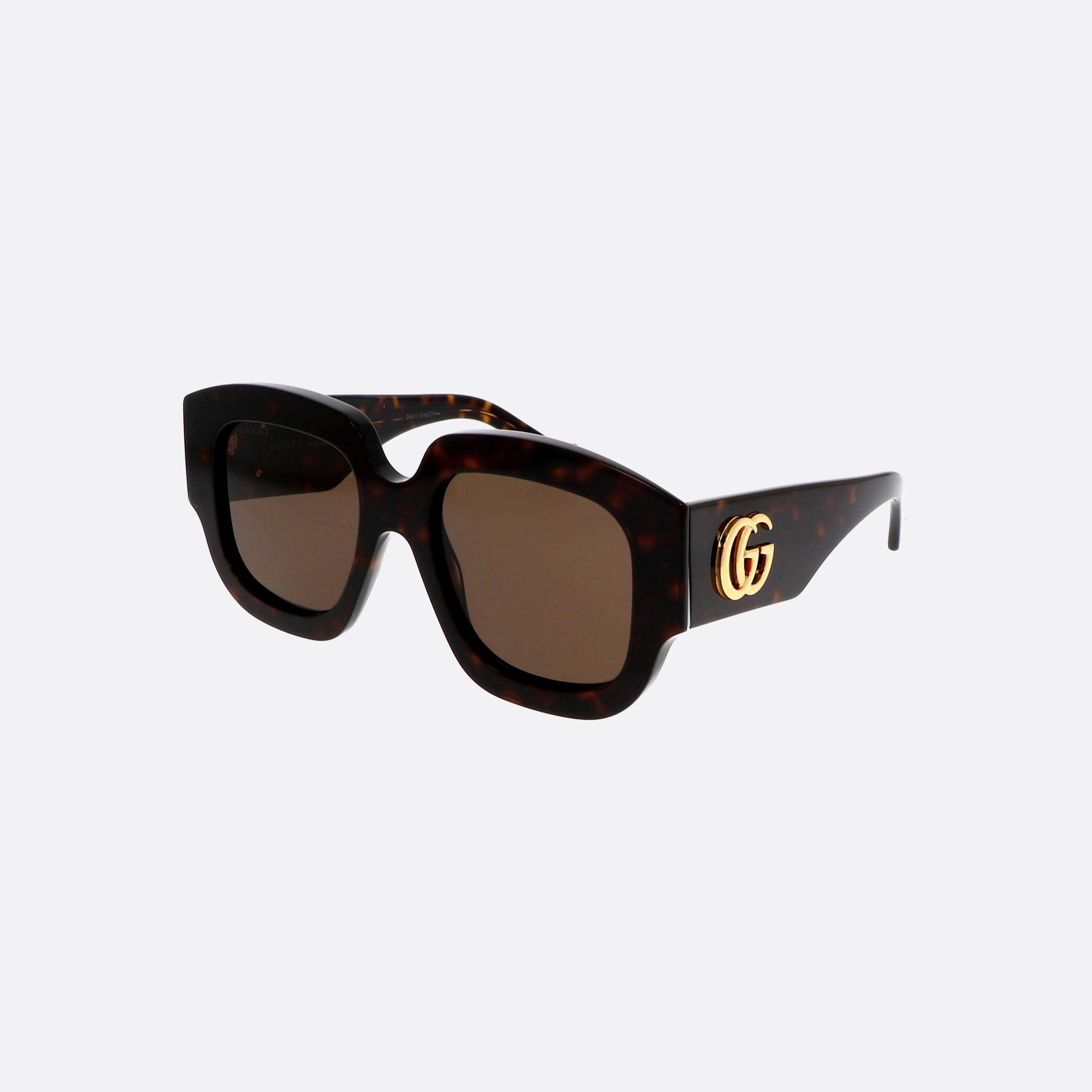 Gucci 52mm Logo Tortoise Rectangle Unisex Sunglasses - Main View