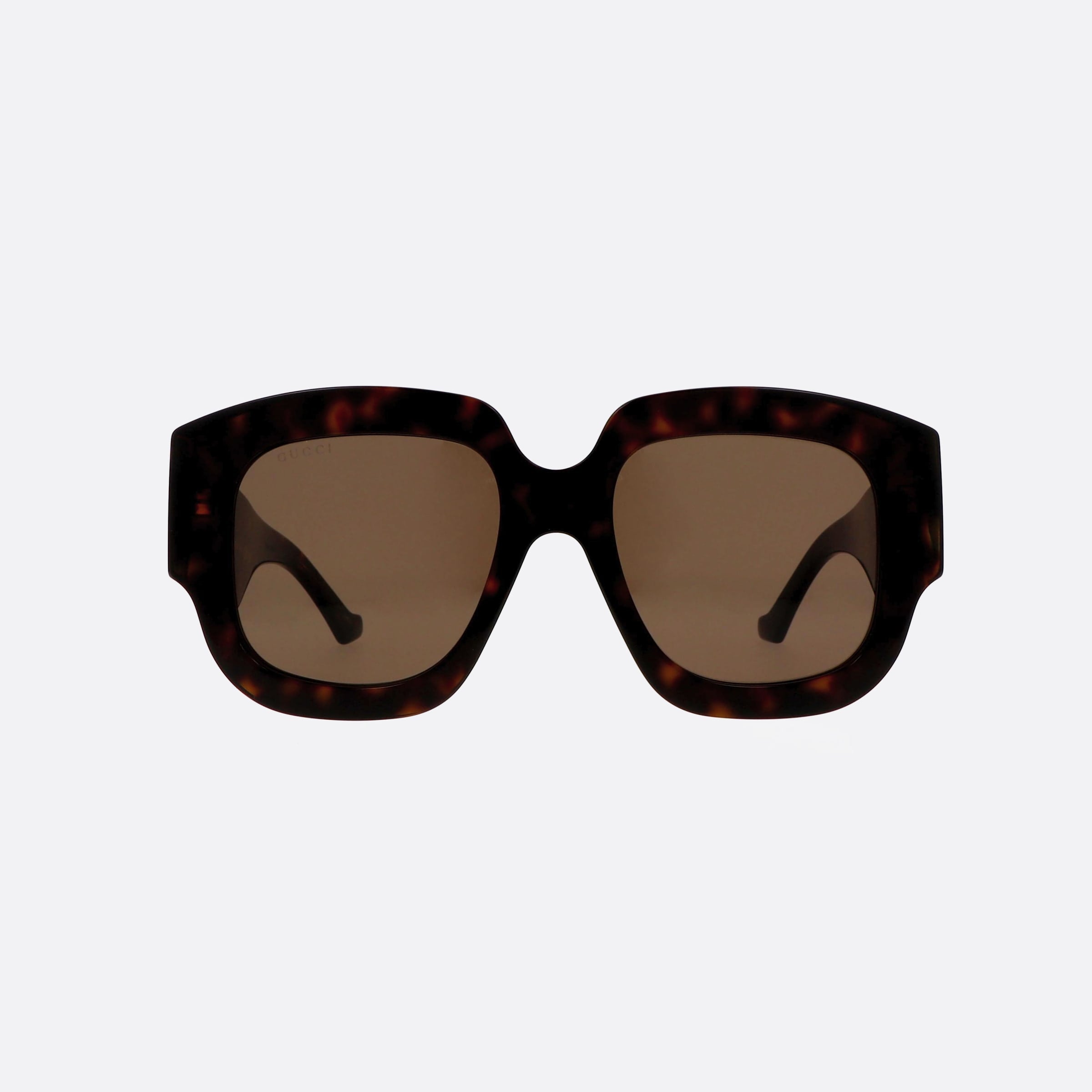 Gucci 52mm Logo Tortoise Rectangle Unisex Sunglasses - Side View