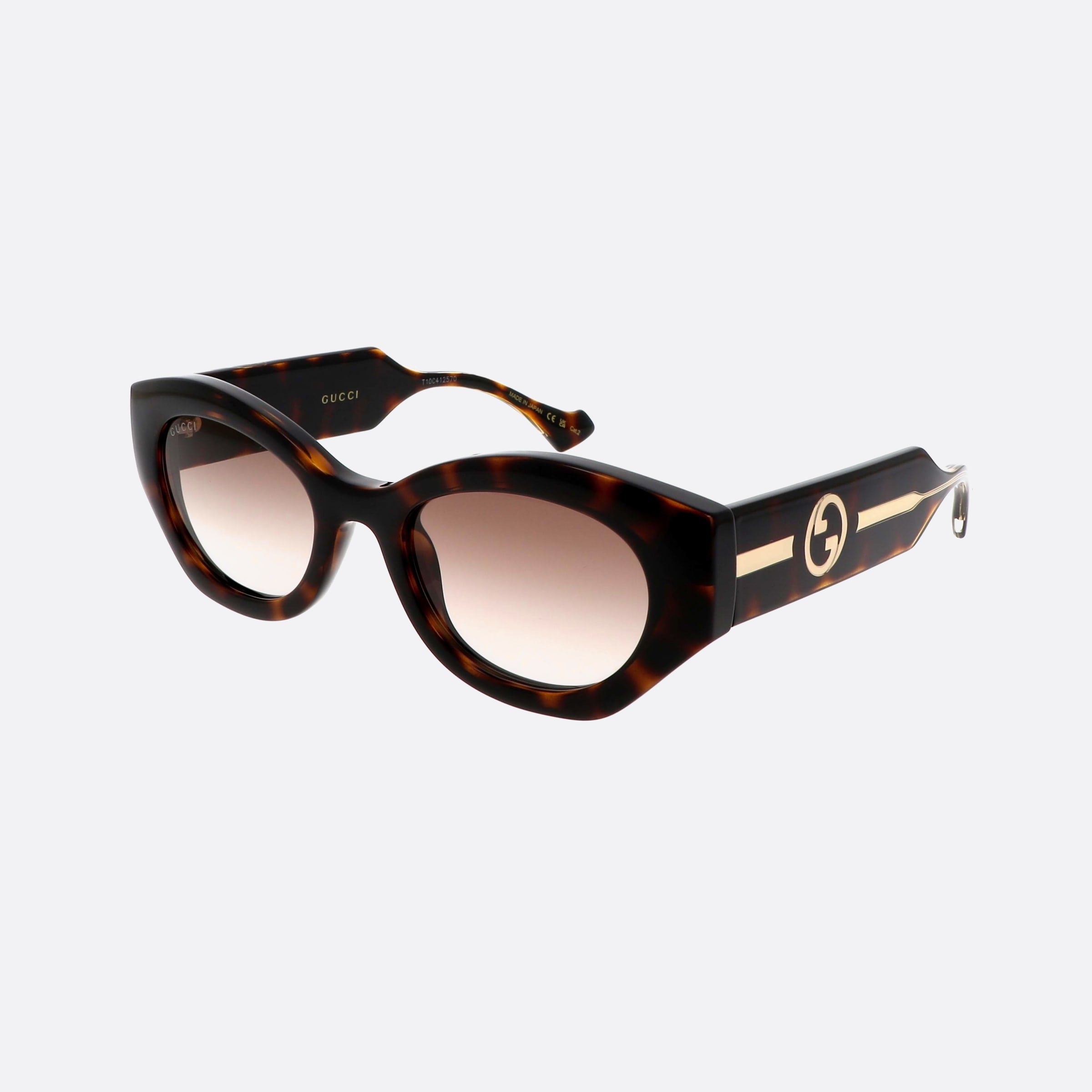 Gucci 52mm Logo Havana Cat Eye Woman Sunglasses - Main View