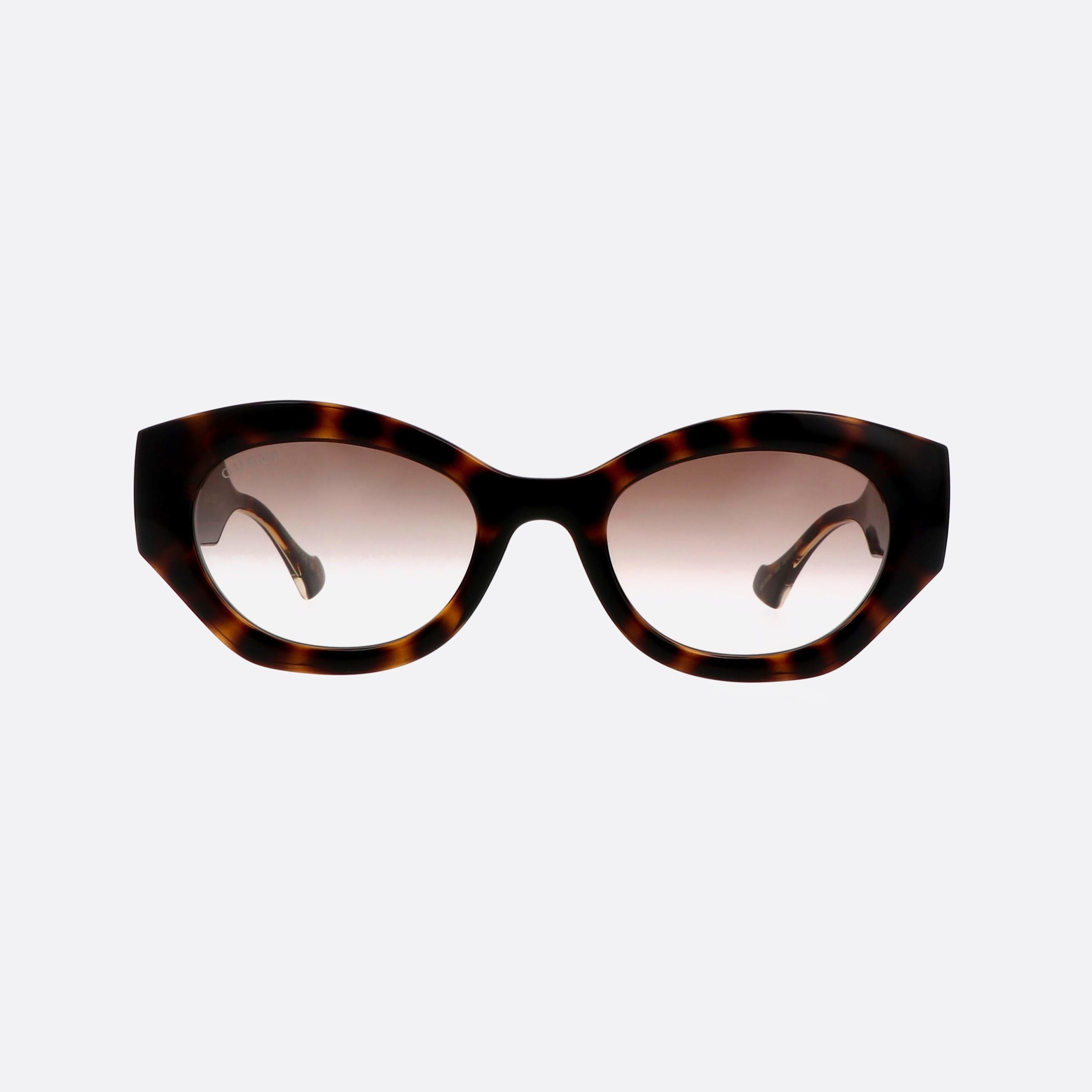 Gucci 52mm Logo Havana Cat Eye Woman Sunglasses - Side View