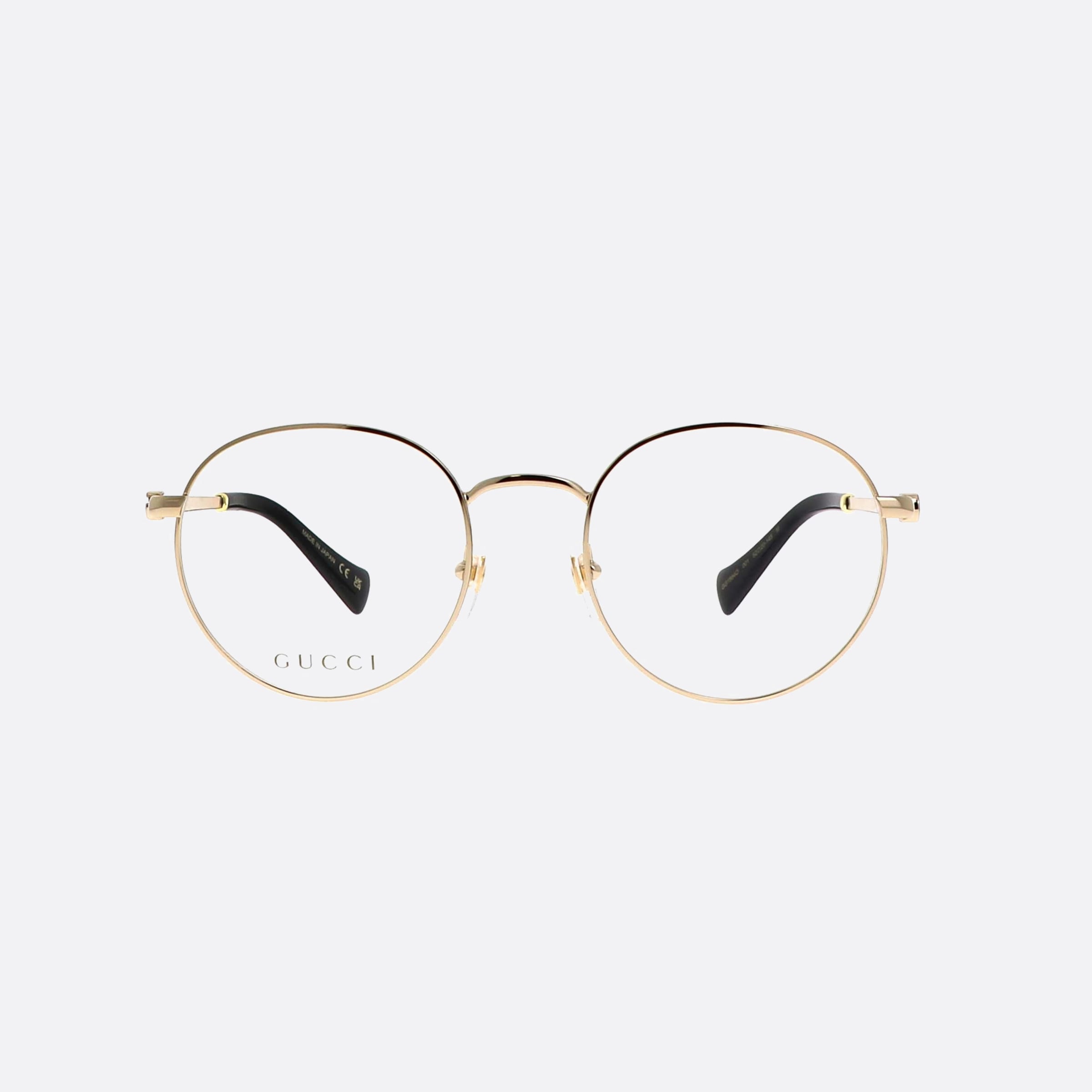 Gucci 52mm Logo Black Round Woman Eyeglasses - Side View