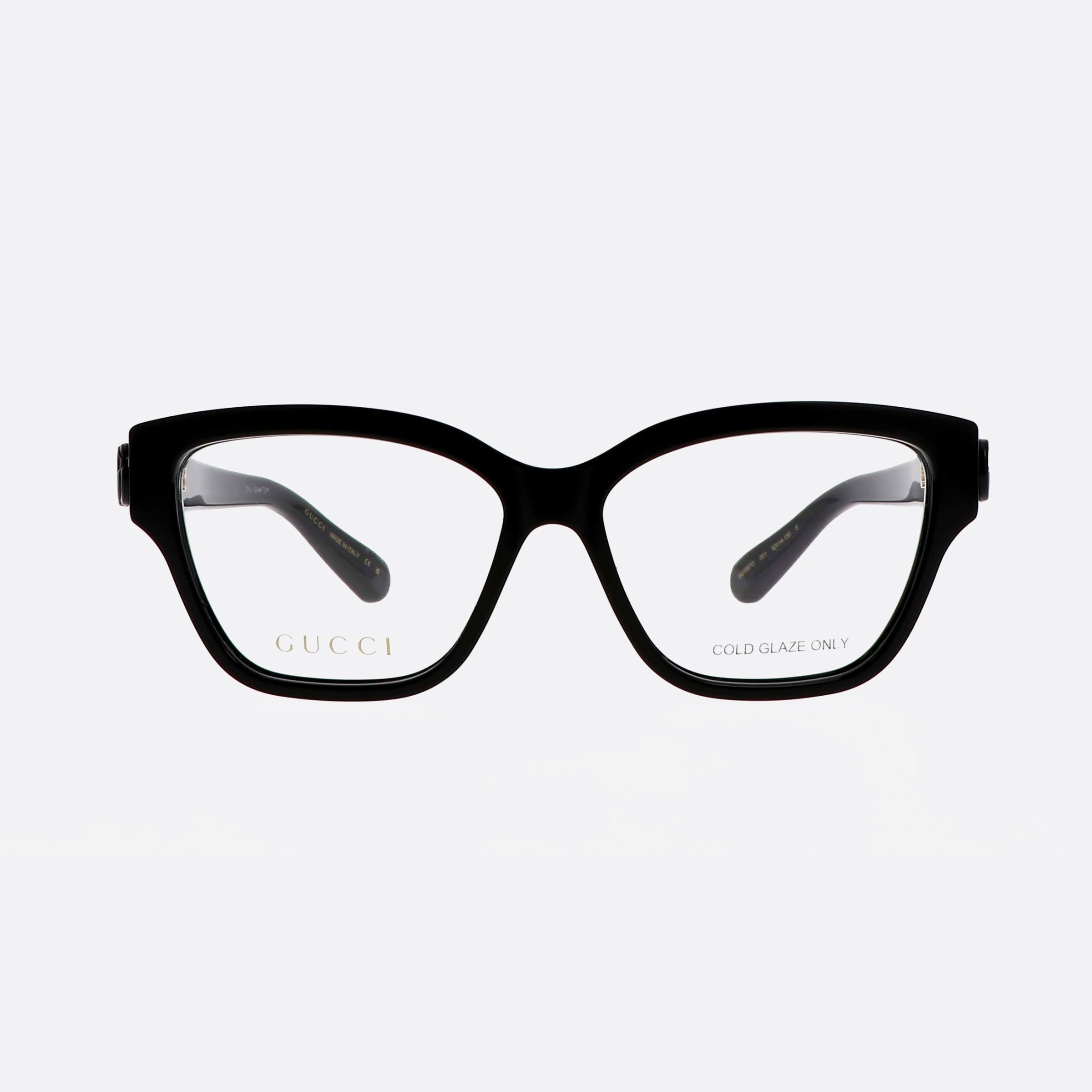 Gucci 53mm Logo Black Cat Eye Woman Eyeglasses - Side View