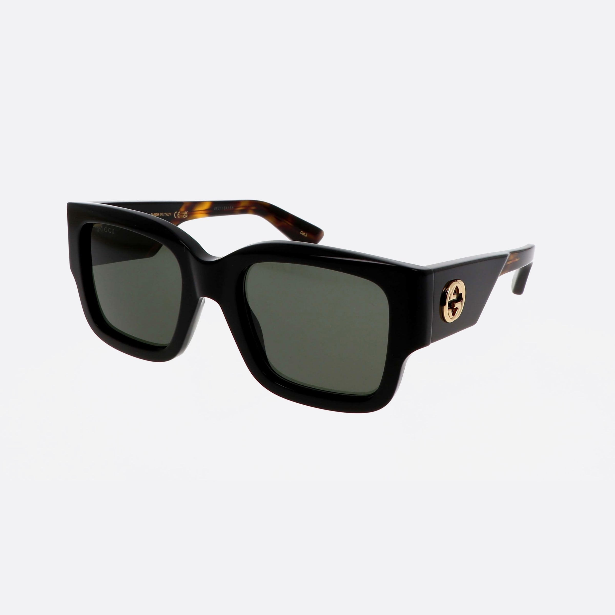 Gucci 52mm Logo Black Rectangle Woman Sunglasses - Main View