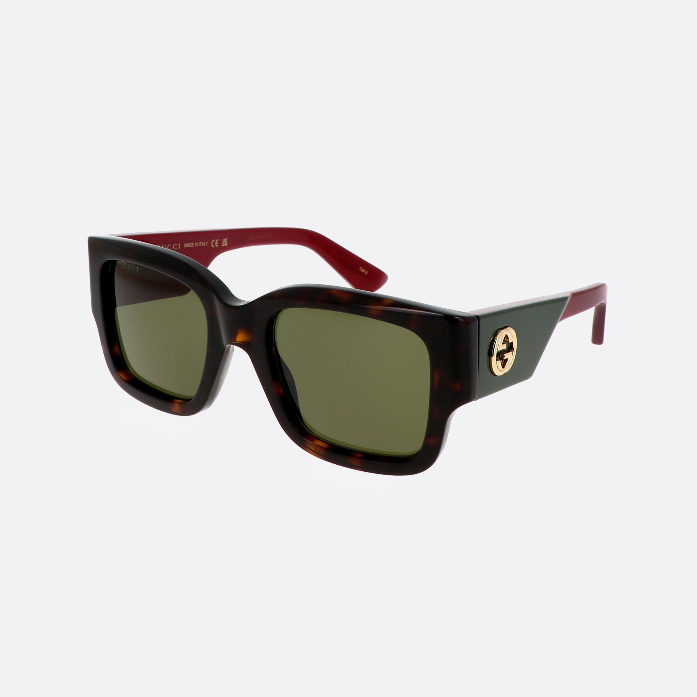 Gucci 52mm Logo Dhr Havana Squared Woman Sunglasses - Main View