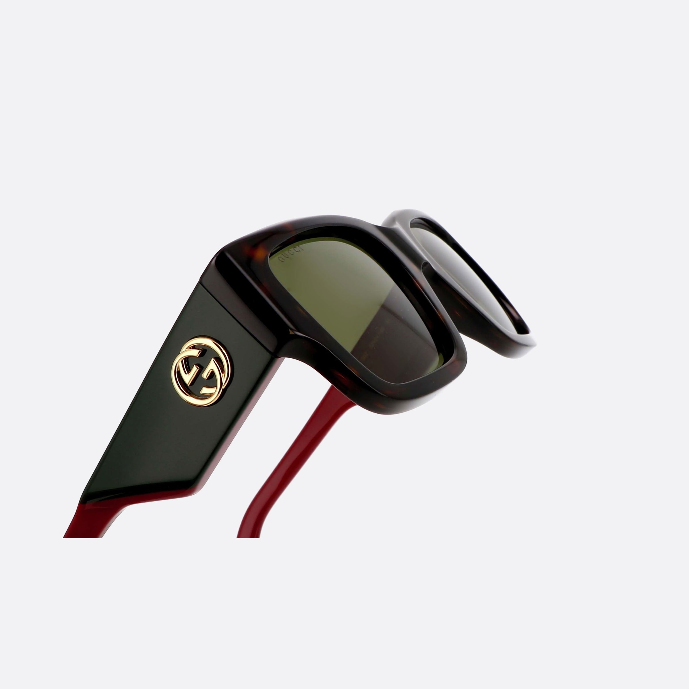 Gucci 52mm Logo Dhr Havana Squared Woman Sunglasses - Lifestyle Shot