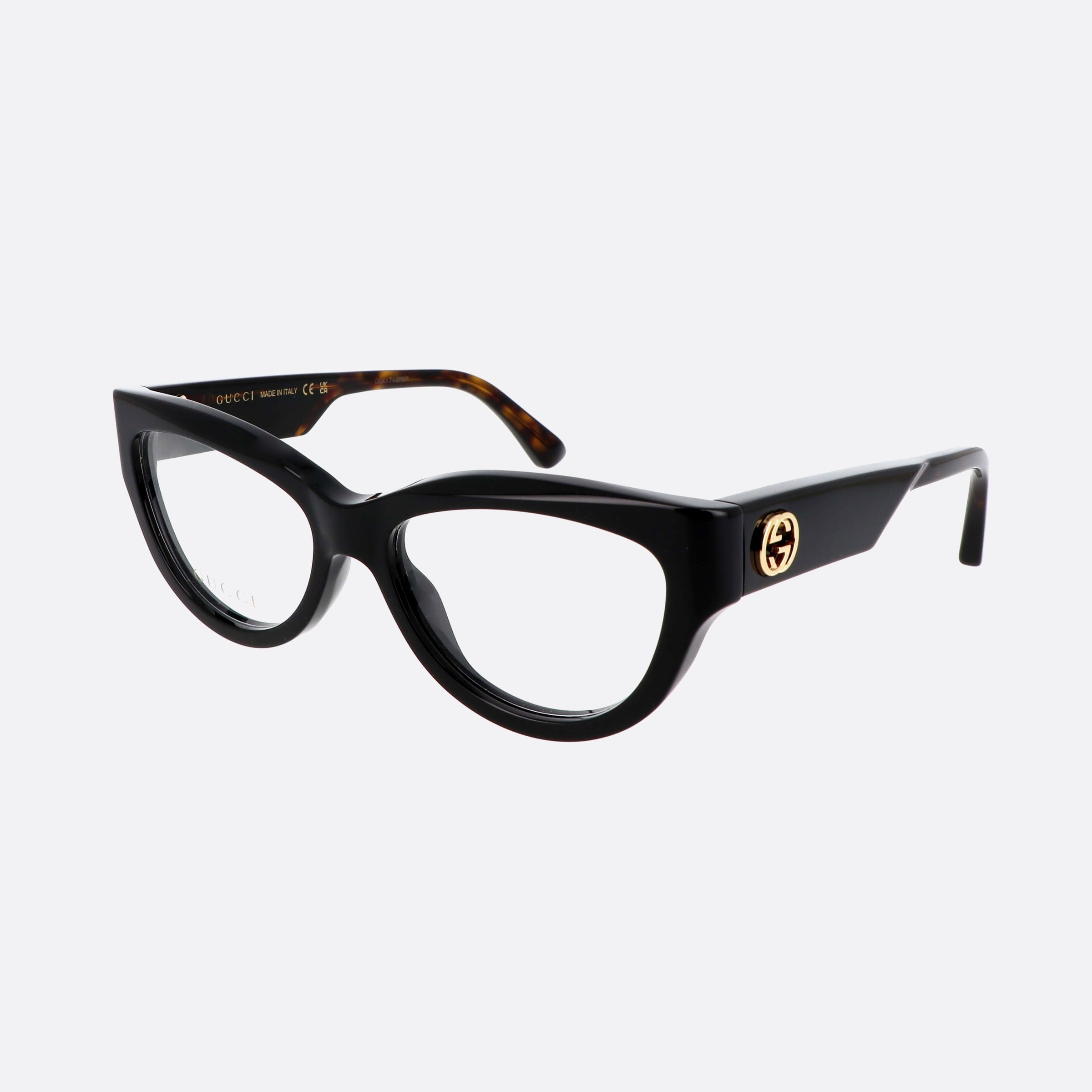 Gucci 53mm Logo Black Cat Eyes Woman Eyeglasses - Main View