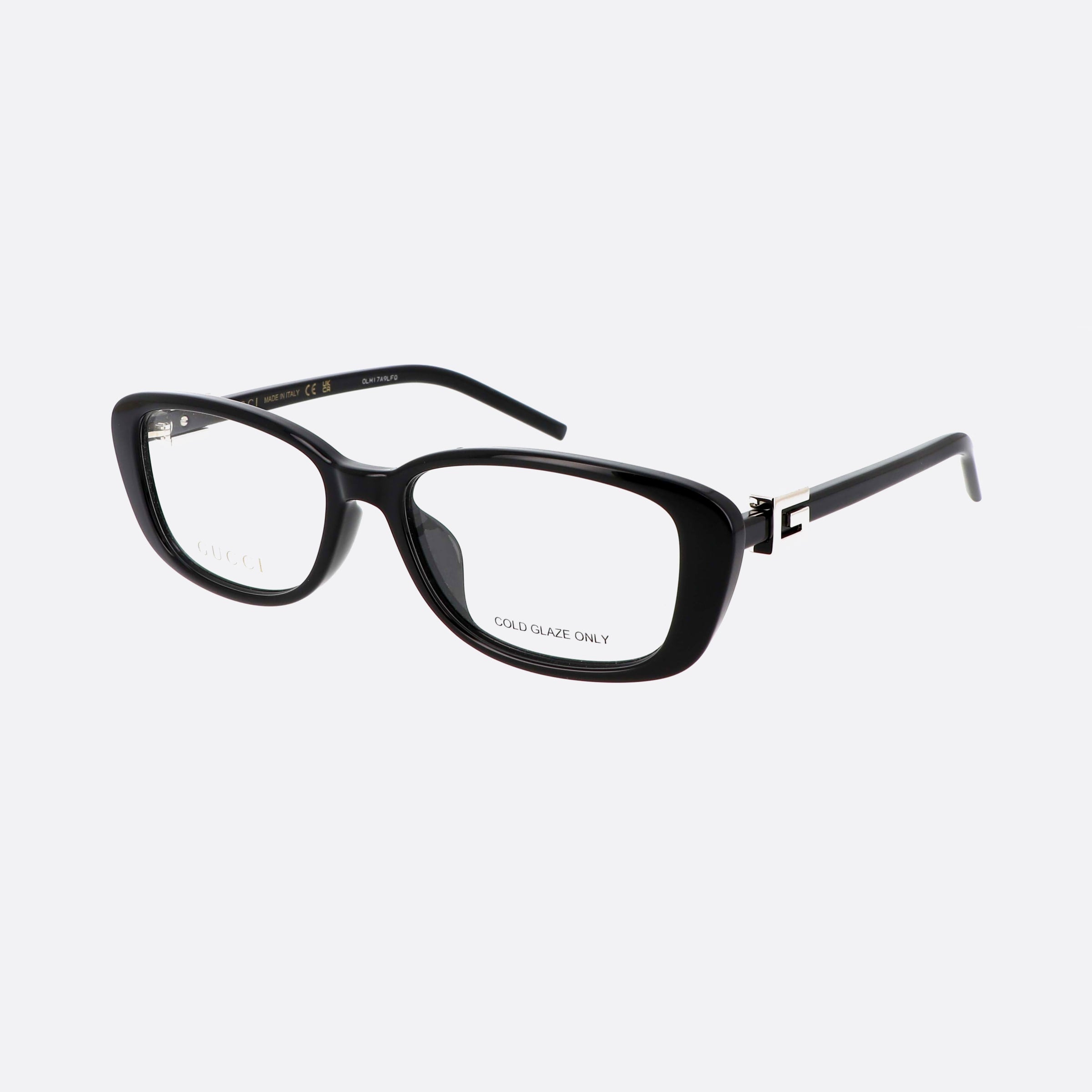 Gucci 54mm Logo Gg1685ok Blkslv Black Squared Woman Eyeglasses - Main View
