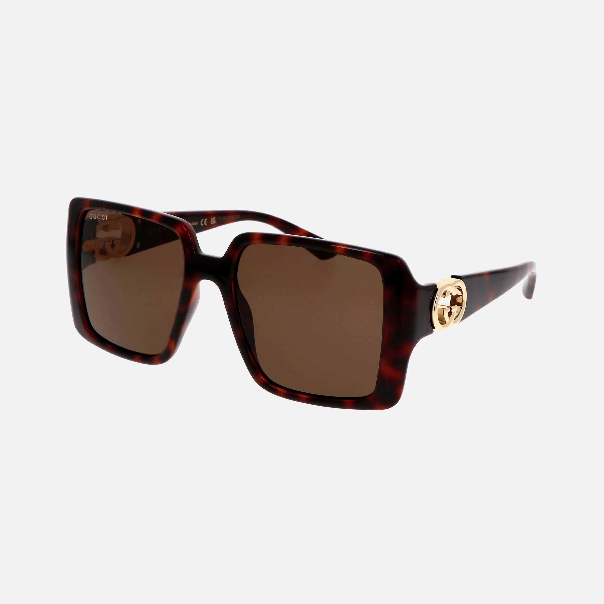 Gucci 54mm Logo Tortoise Square Woman Sunglasses - Main View