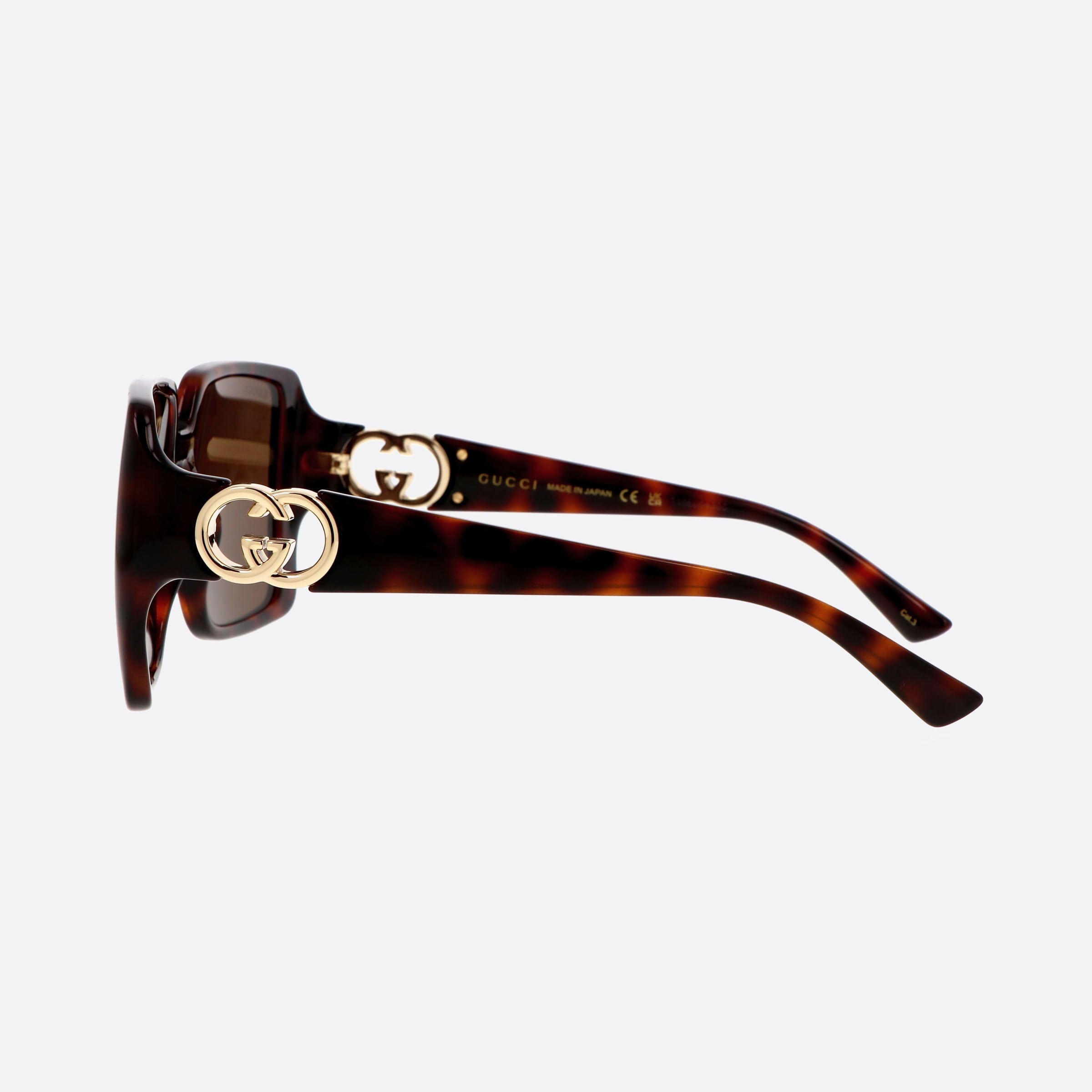Gucci 54mm Logo Tortoise Square Woman Sunglasses - Detail View