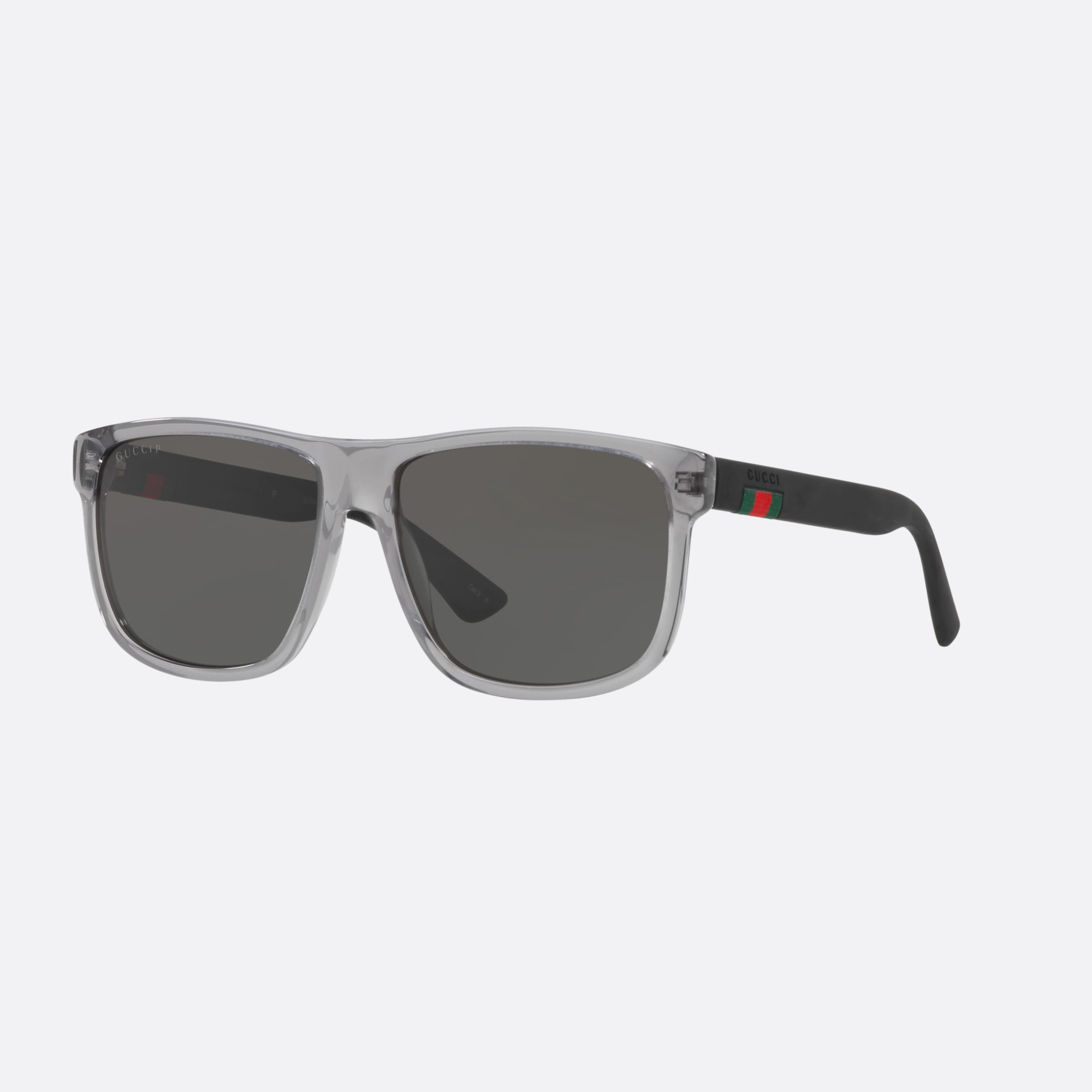 Gucci 58mm Grey Rectangular Polarized Man Sunglasses - Main View