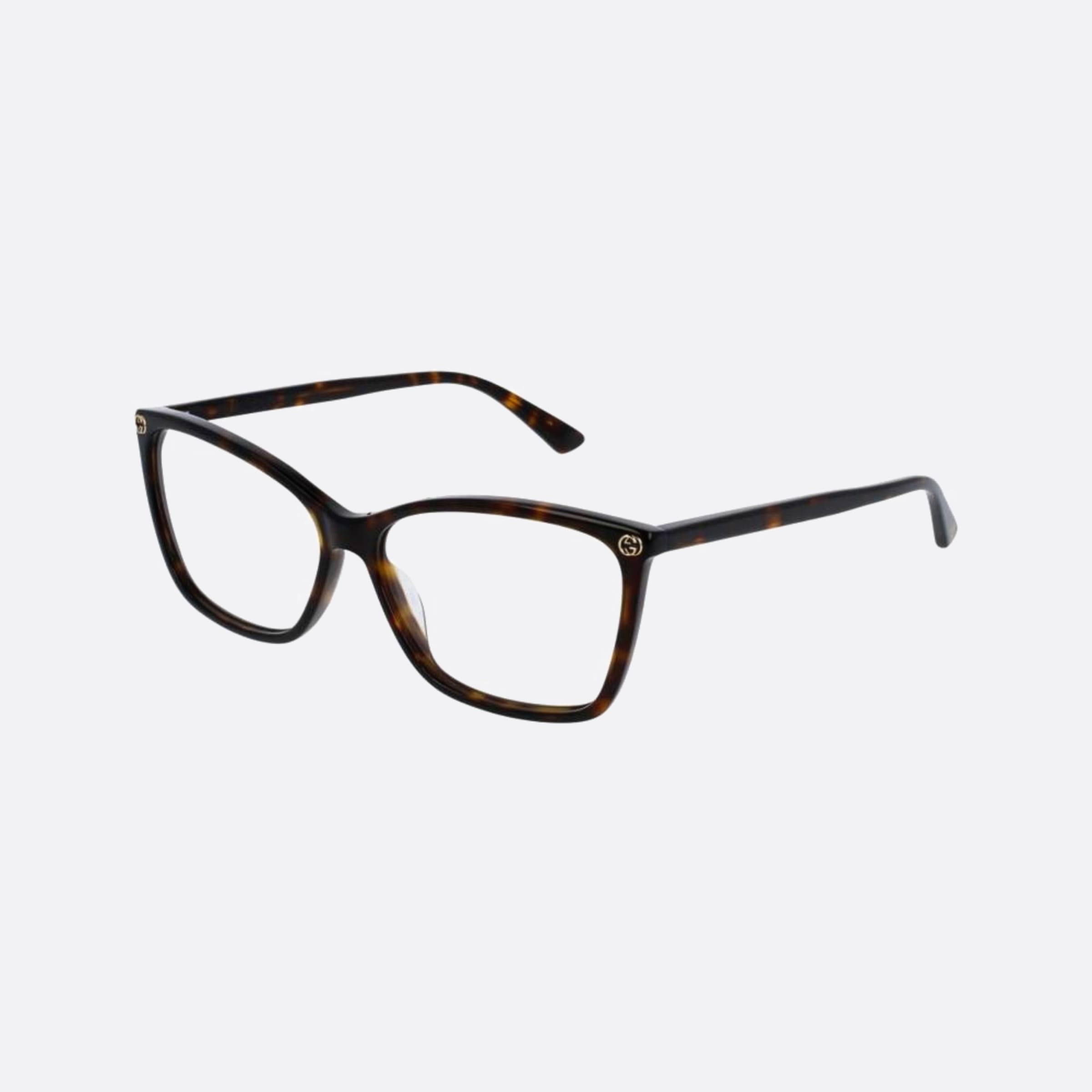 Gucci 56mm Havana Butterfly Woman Eyeglasses - Side View