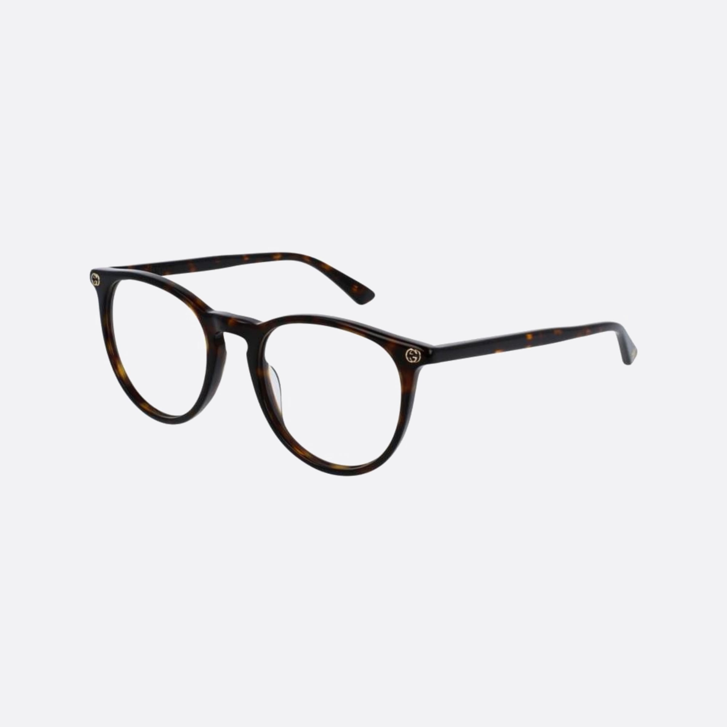 Gucci 50mm Havana Pantos Woman Eyeglasses - Side View