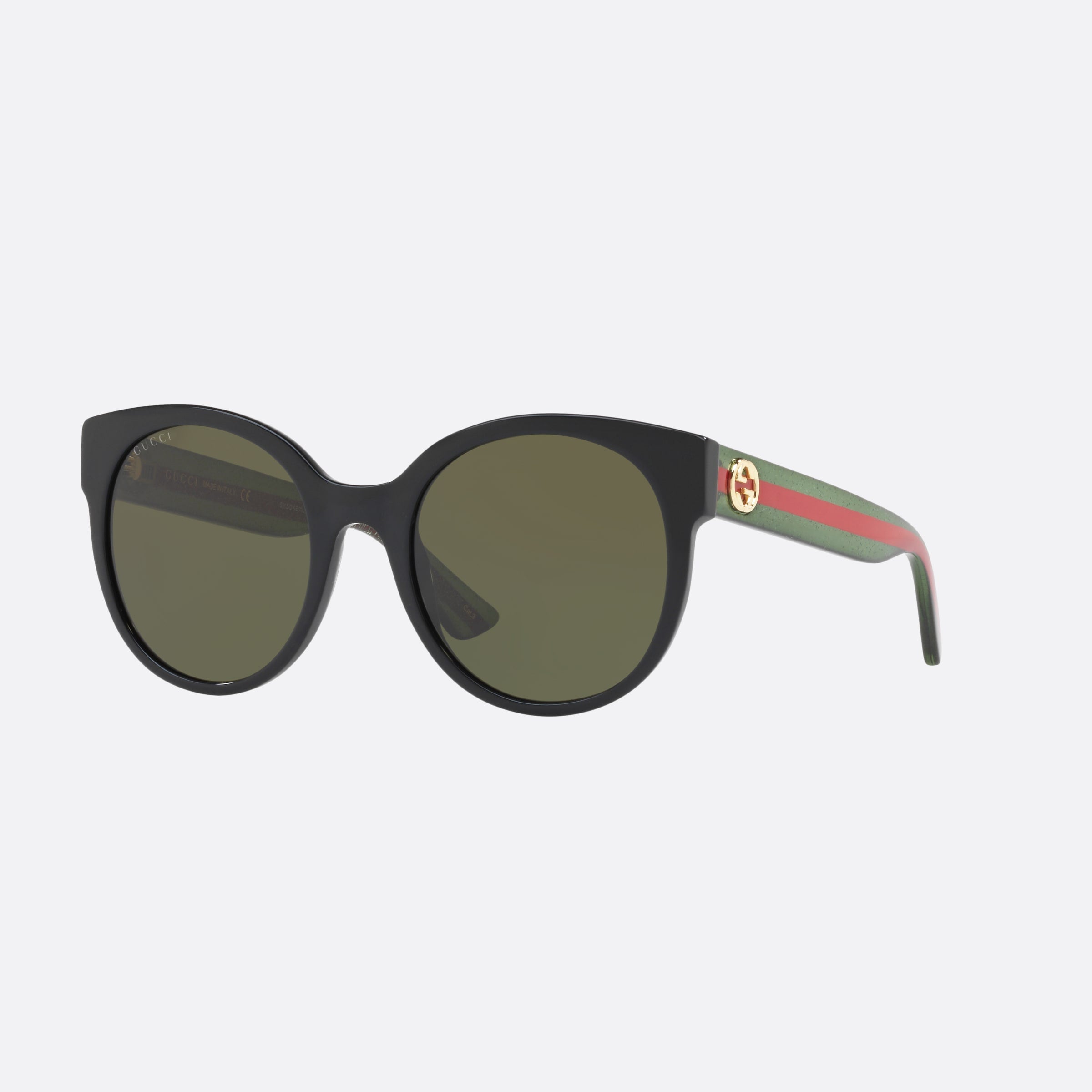 Gucci 54mm Gg0035sn Bgt Black Round Woman Sunglasses - Main View