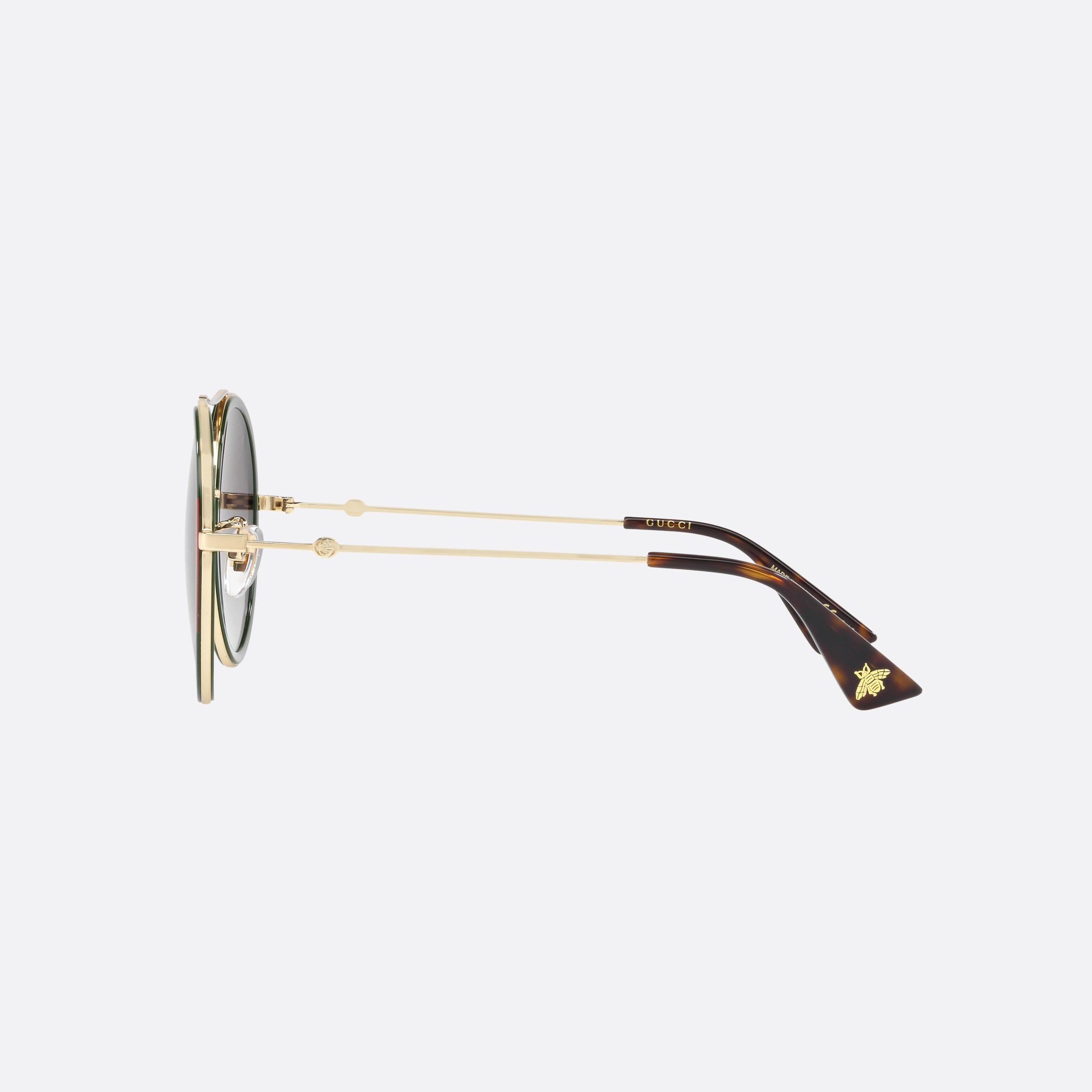 Gucci 56mm Tortoise Oval Woman Sunglasses - Detail View
