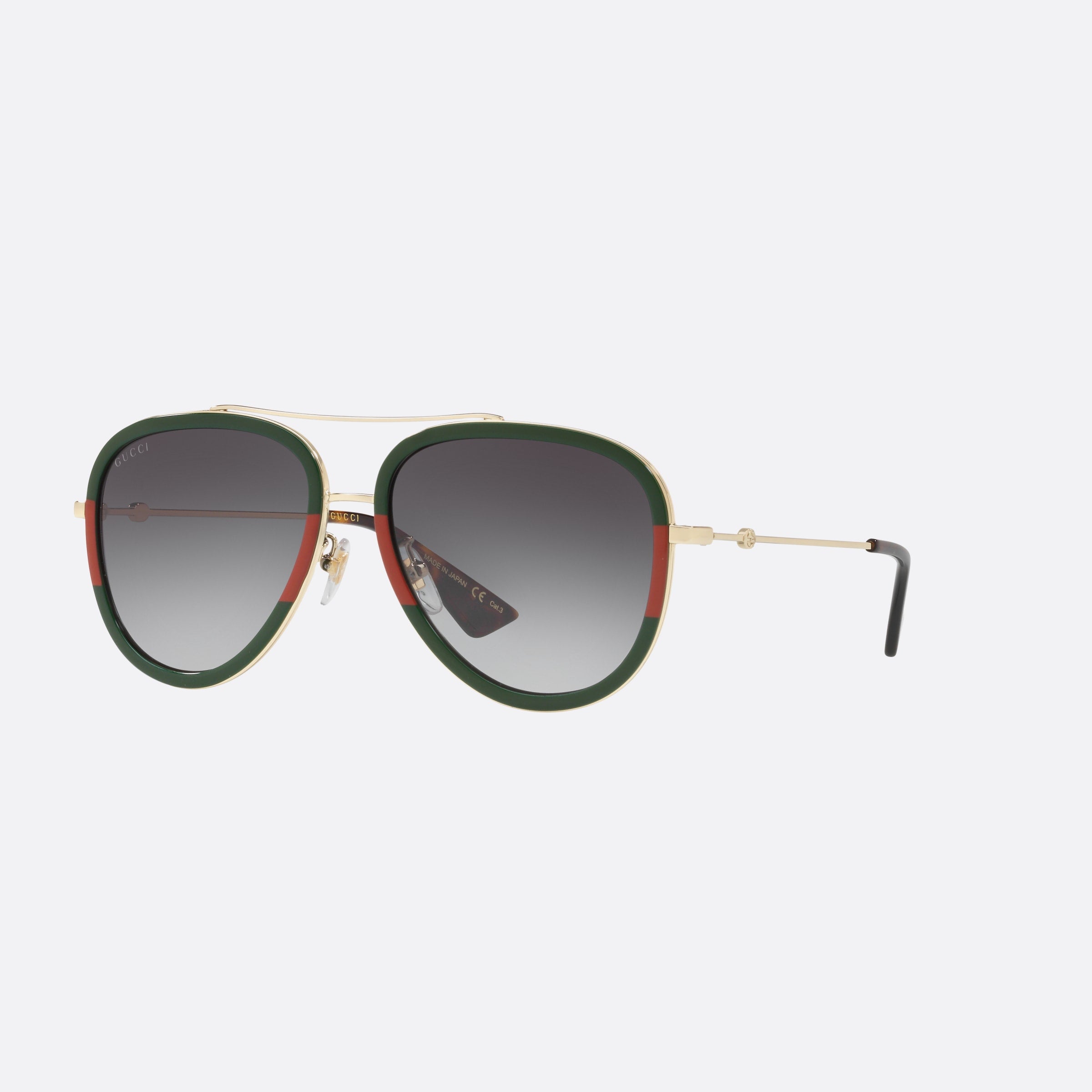 Gucci 57mm Gold Pilot Woman Sunglasses - Main View