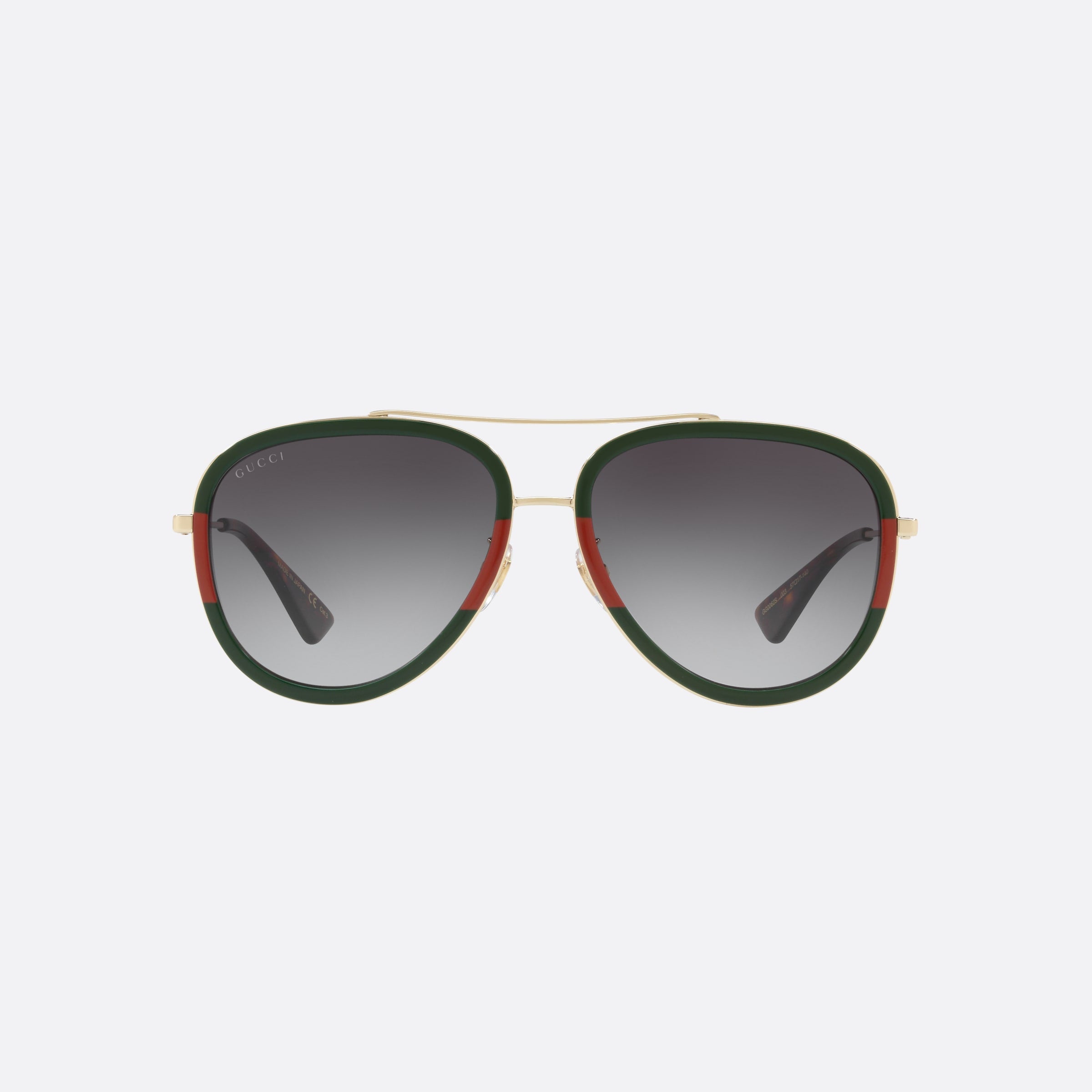 Gucci 57mm Gold Pilot Woman Sunglasses - Side View