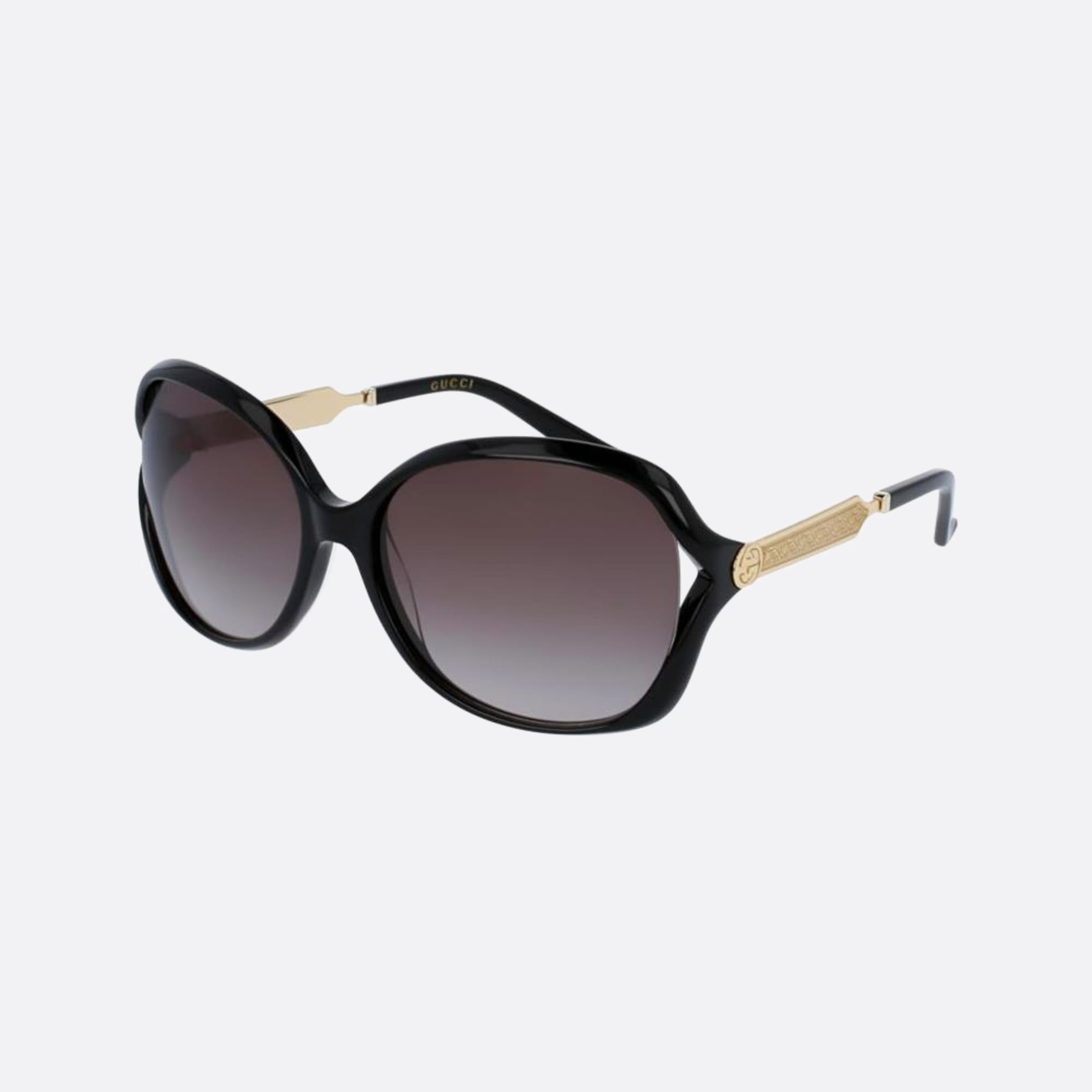 Gucci 60mm Black Oversize Woman Sunglasses - Side View