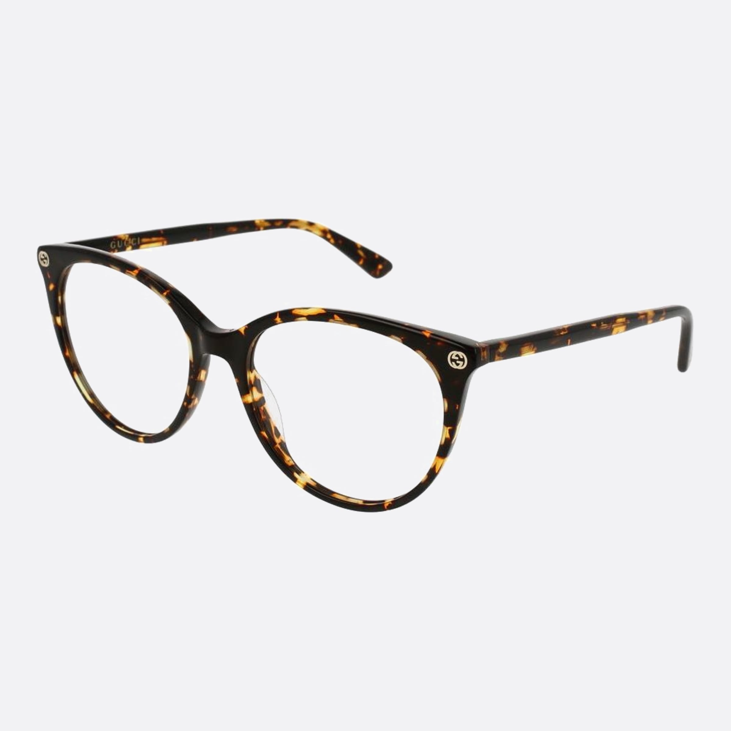 Gucci 53mm Havana Pantos Woman Eyeglasses - Side View