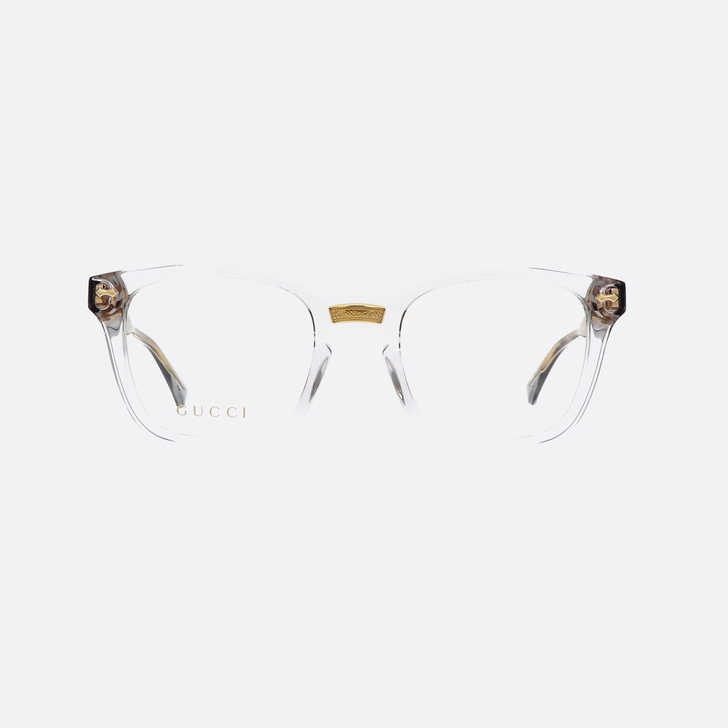 Gucci 50mm Clear Oval Unisex Eyeglasses - Side View