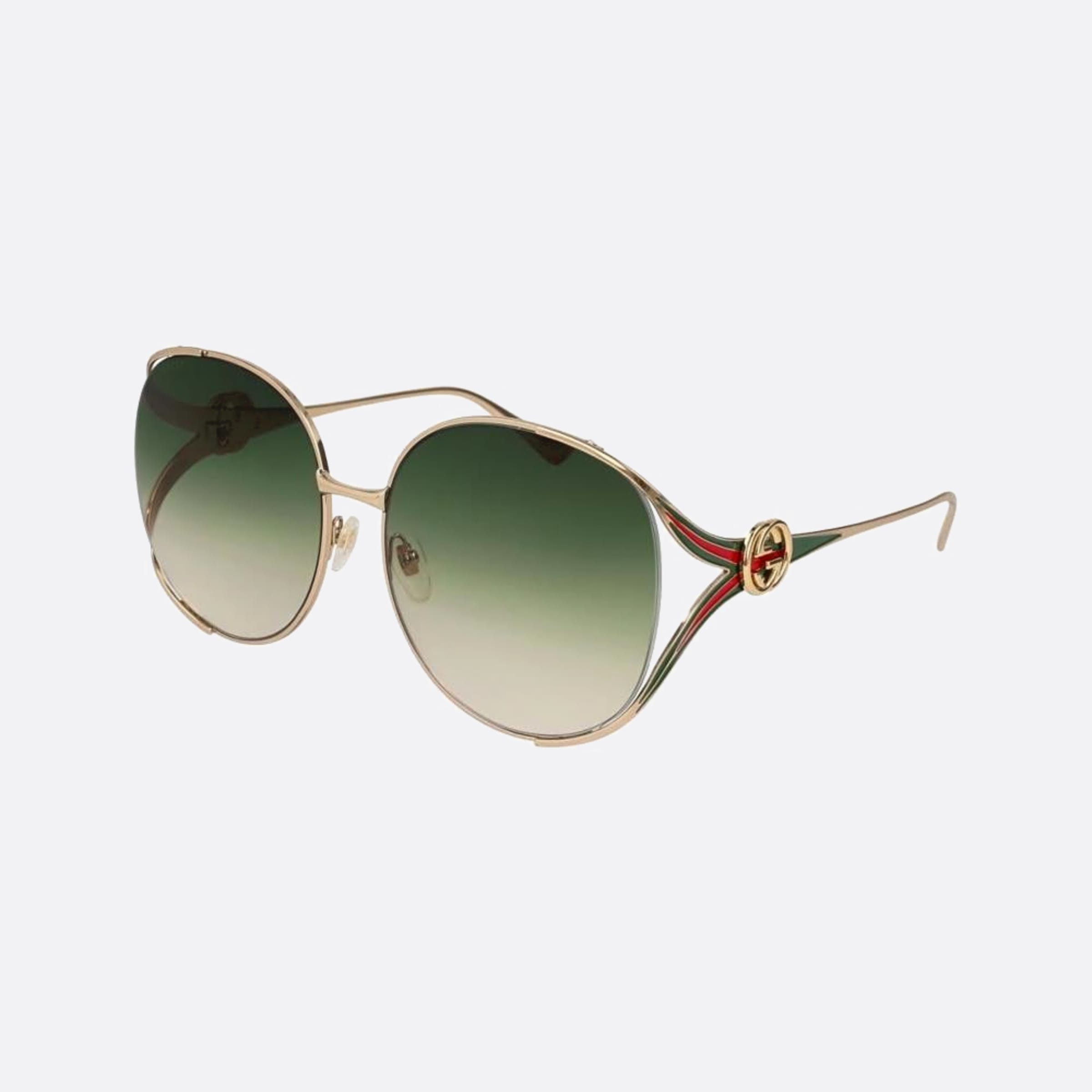 Gucci 63mm Gold Oversize Woman Sunglasses - Side View