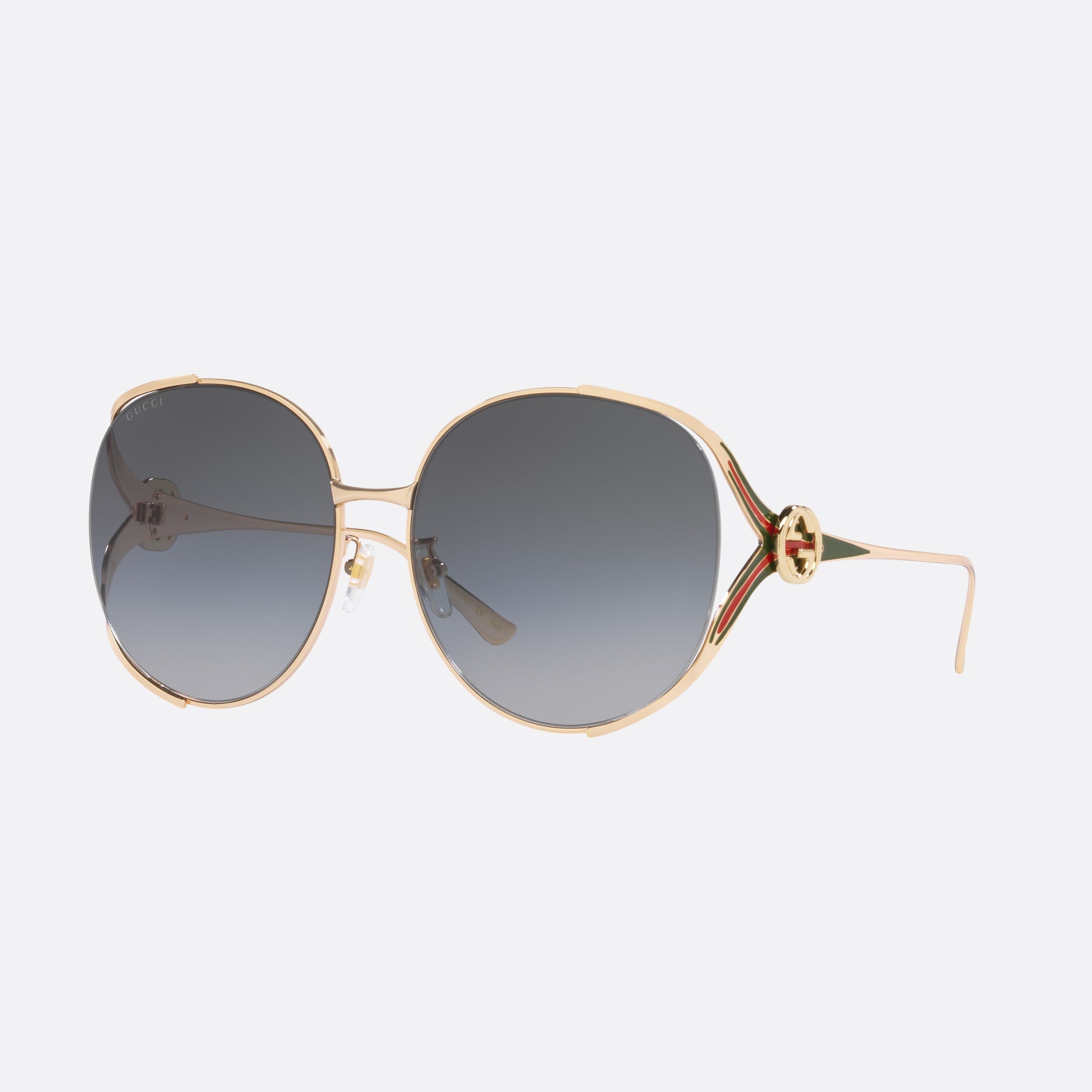 Gucci 63mm Gold Oval Woman Sunglasses - Main View