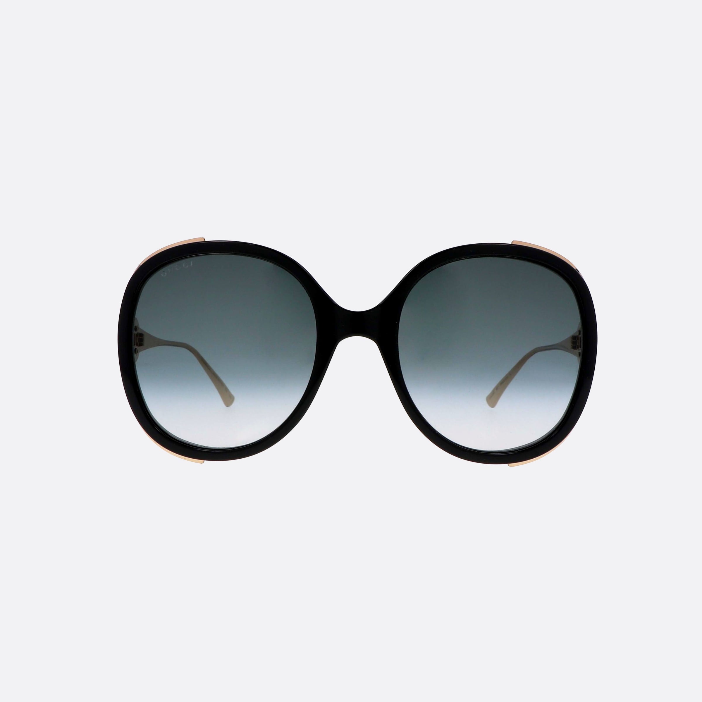 Gucci 56mm Black Square Unisex Sunglasses - Side View