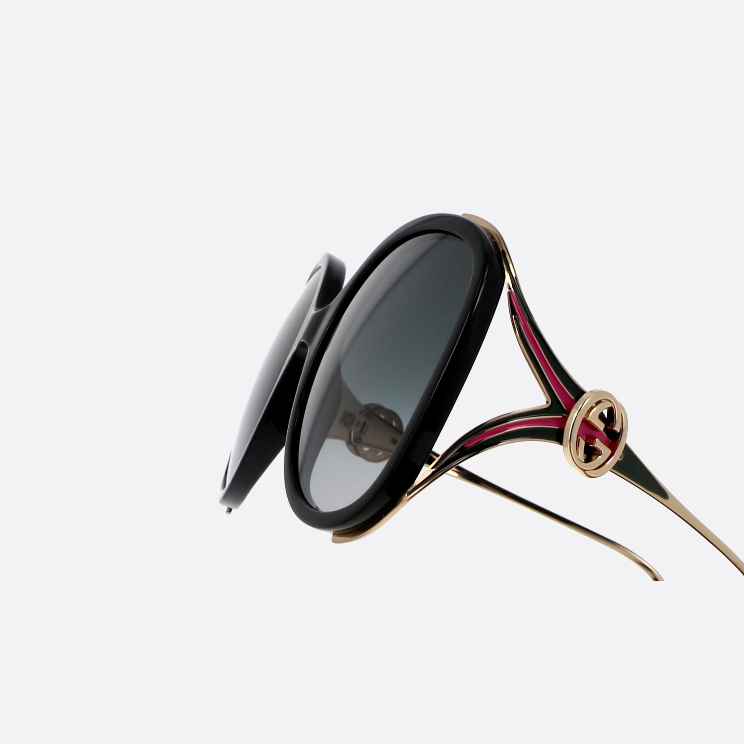 Gucci 56mm Black Square Unisex Sunglasses - Additional Angle