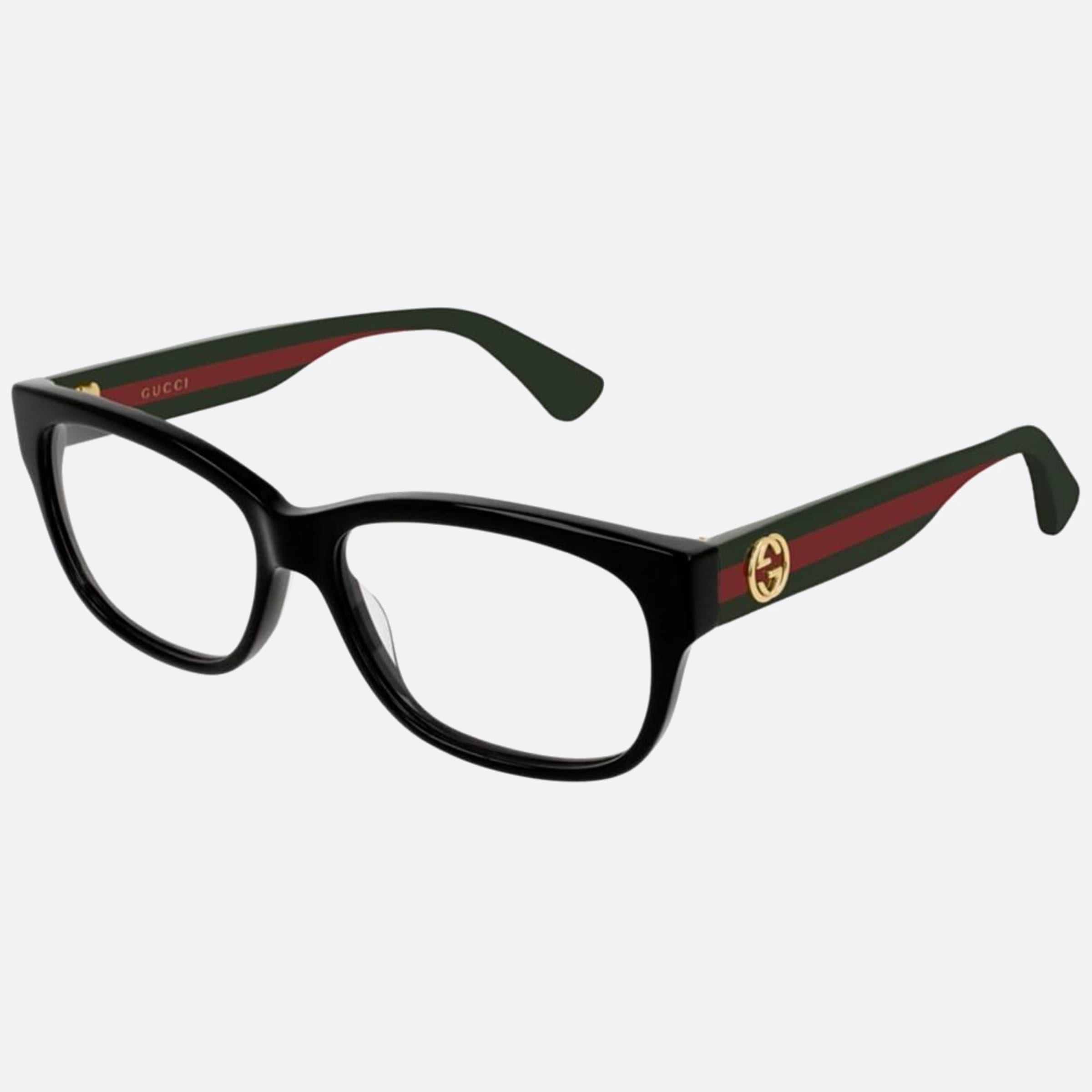 Gucci 55mm Black Rectangle Woman Eyeglasses - Side View