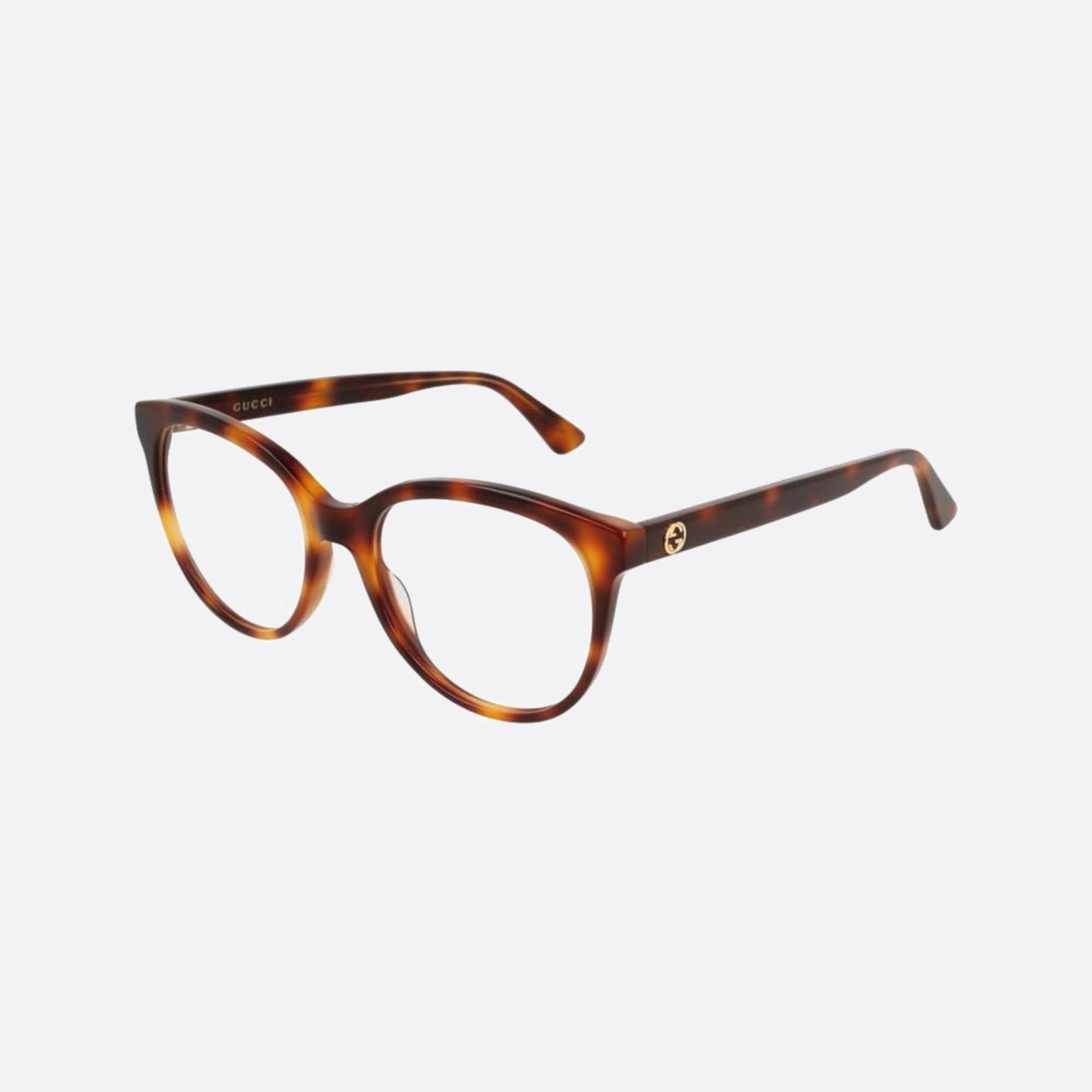 Gucci 53mm Havana Cat Eye Woman Eyeglasses - Side View
