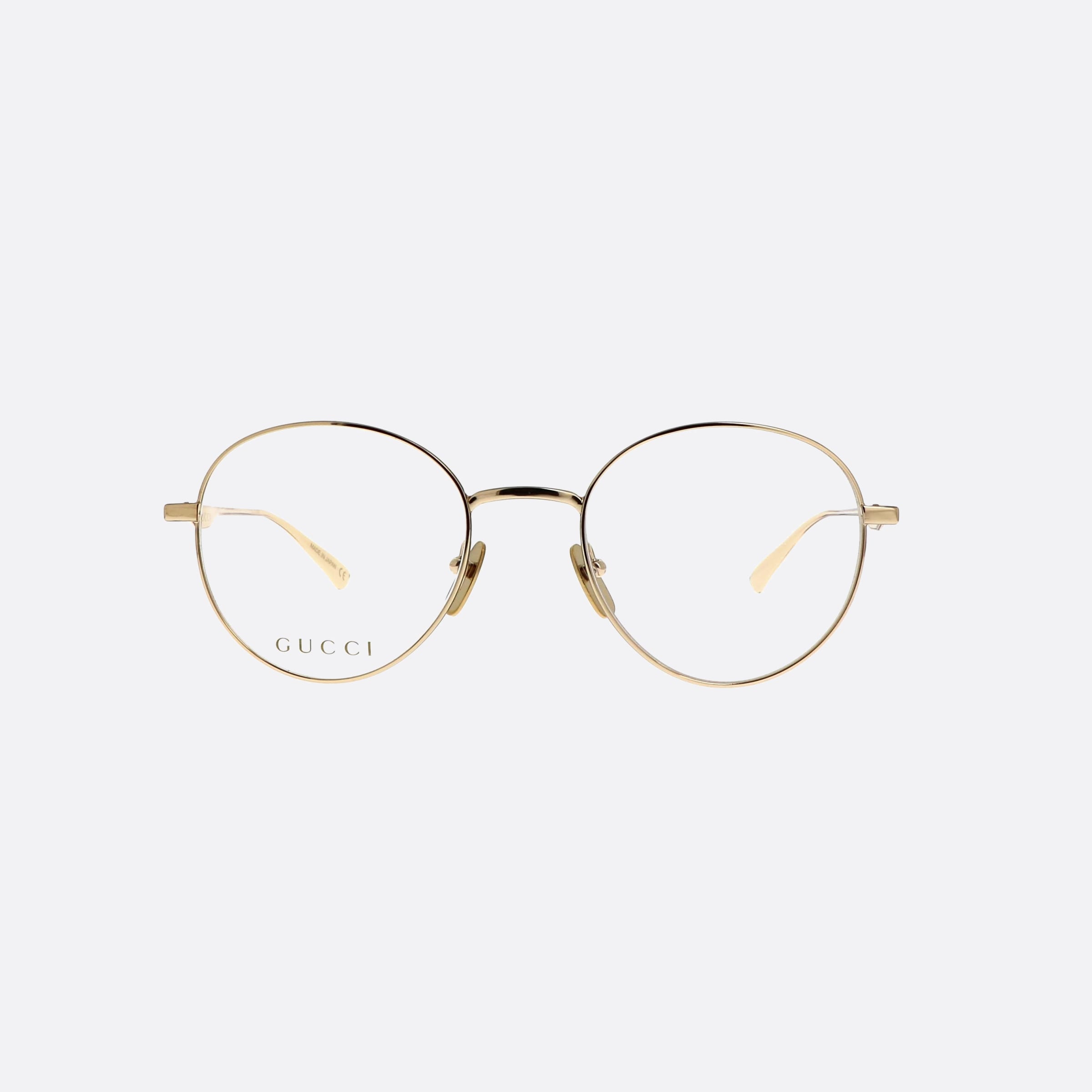 Gucci 51mm Gold Round Unisex Eyeglasses - Side View