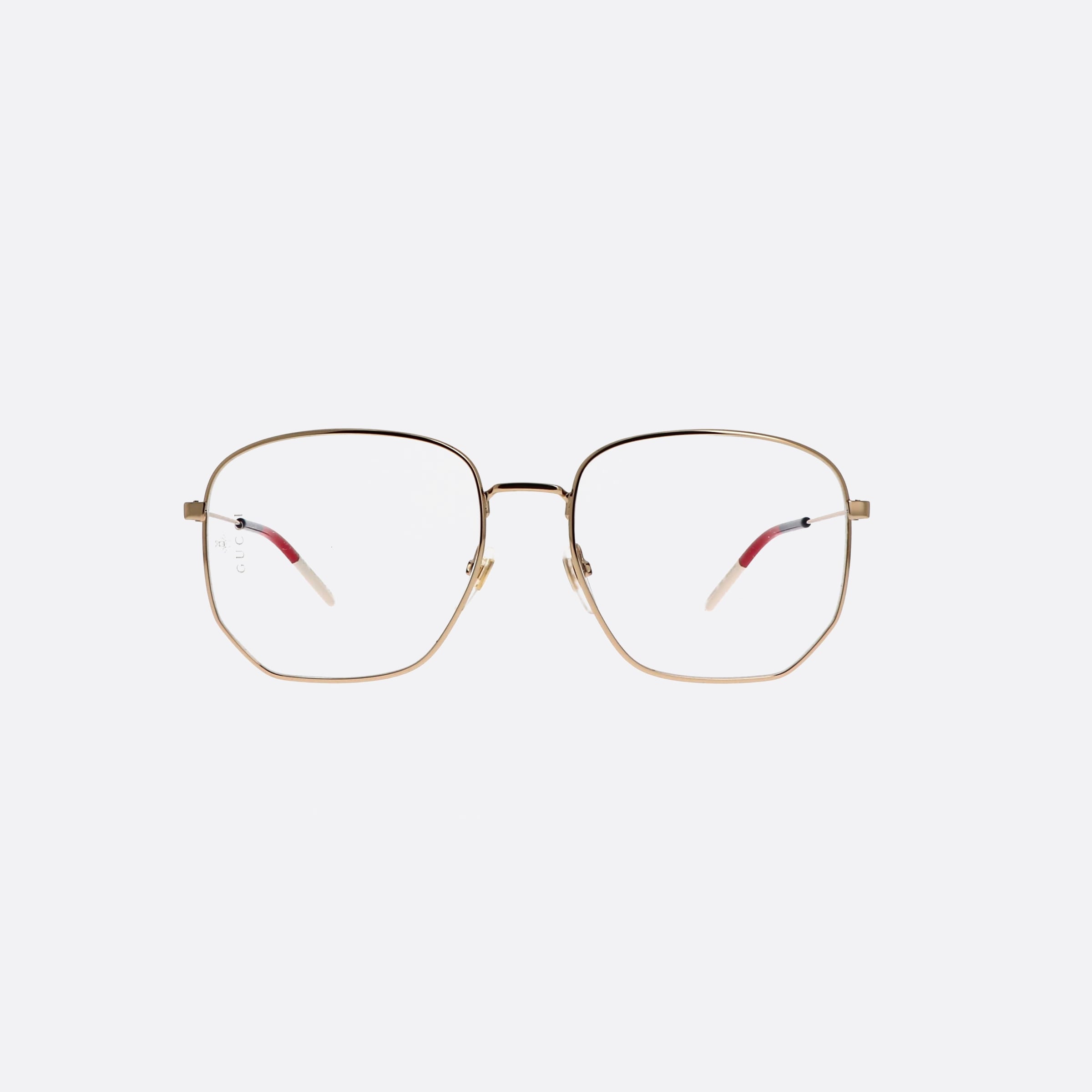 Gucci 56mm Gold Geometric Woman Eyeglasses - Side View