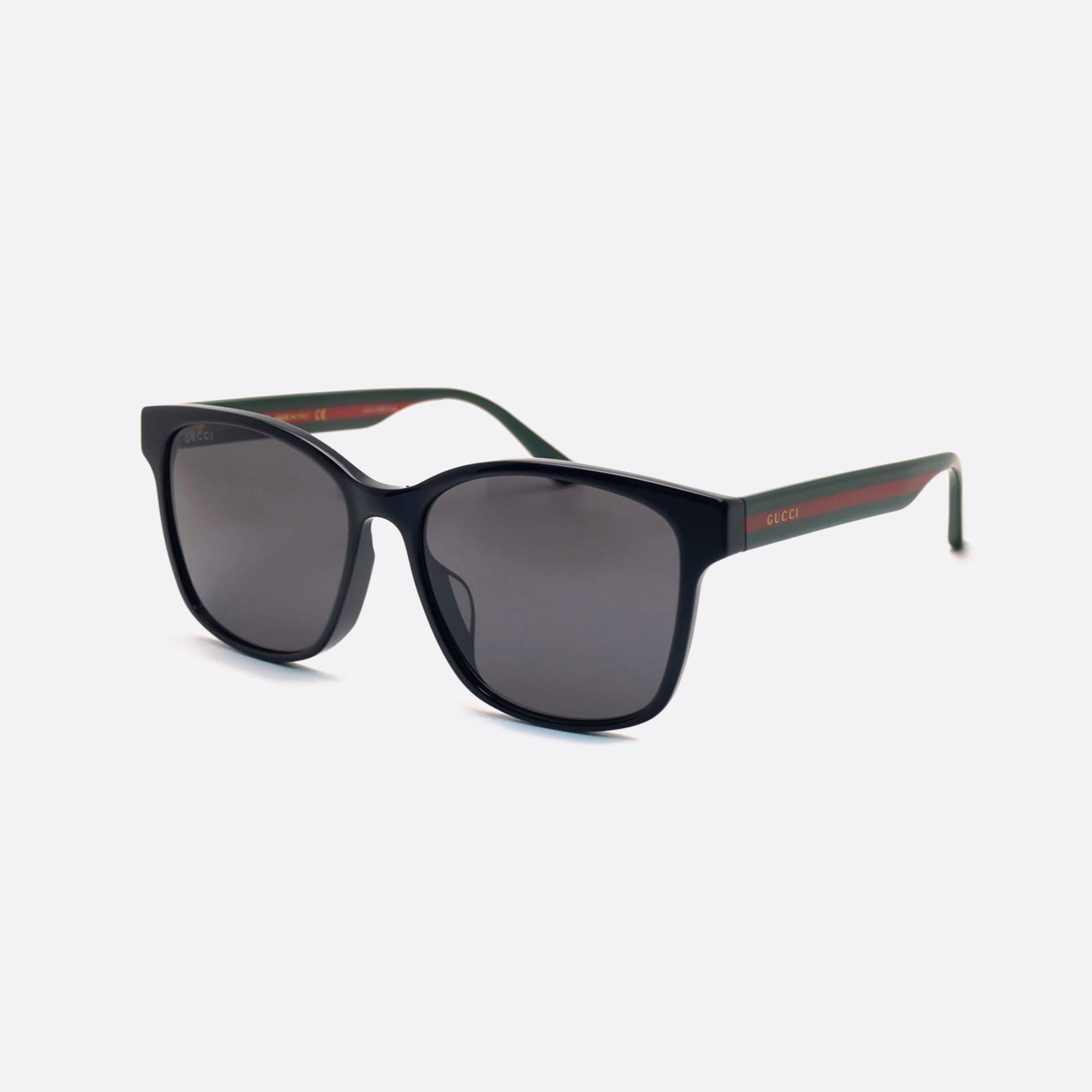 Gucci 56mm Gg0417sk Black Rectangle Unisex Sunglasses - Main View