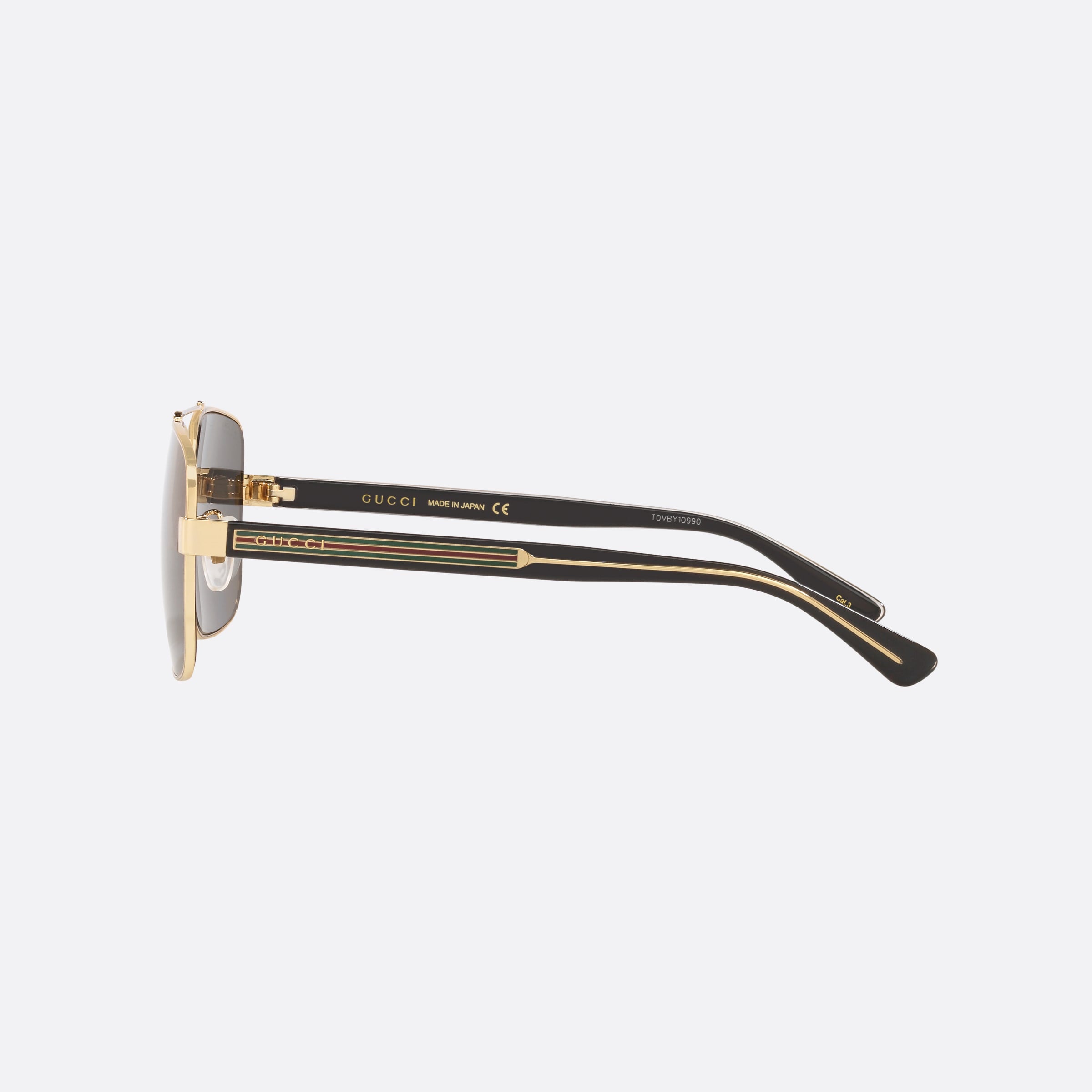Gucci 60mm Gold Pilot Man Sunglasses - Detail View